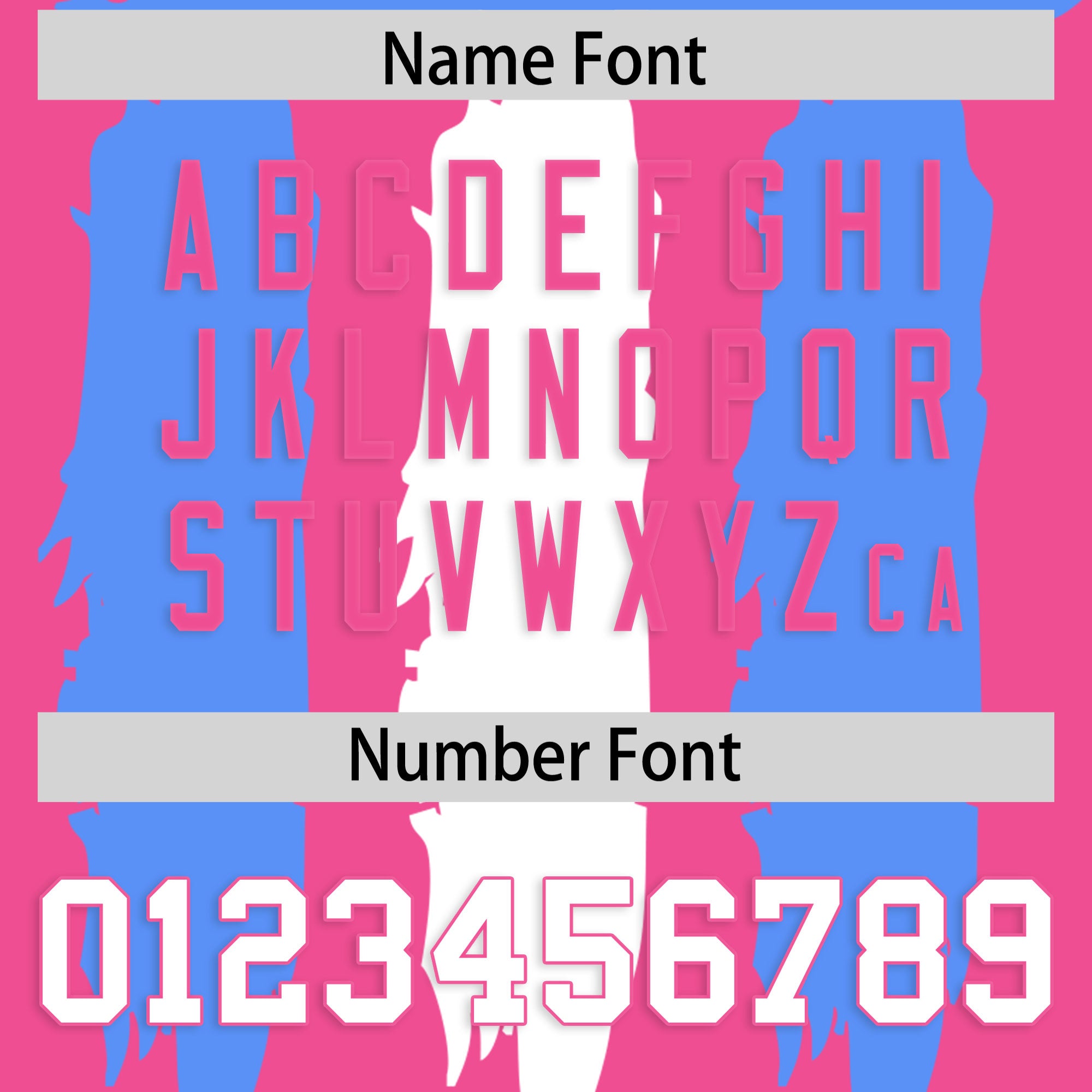 Custom Flag Football Jersey | Pink Powder Blue and White Graffiti Pattern Practice 7on7 Uniforms | Add name, number & logo| KXKSHOP