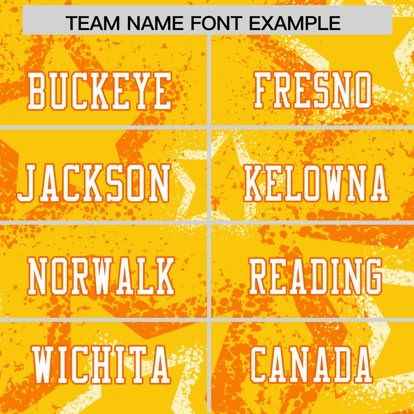 Custom Gold Orange-White Personalized Star Graffiti Pattern Authentic Football Jersey