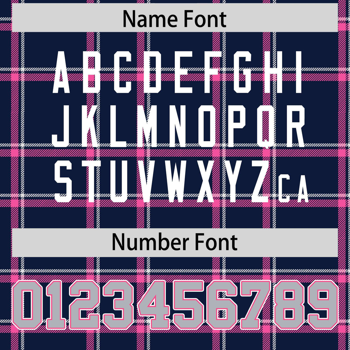 Custom Navy Personalized Plaid Pattern Design Authentic Football Jersey