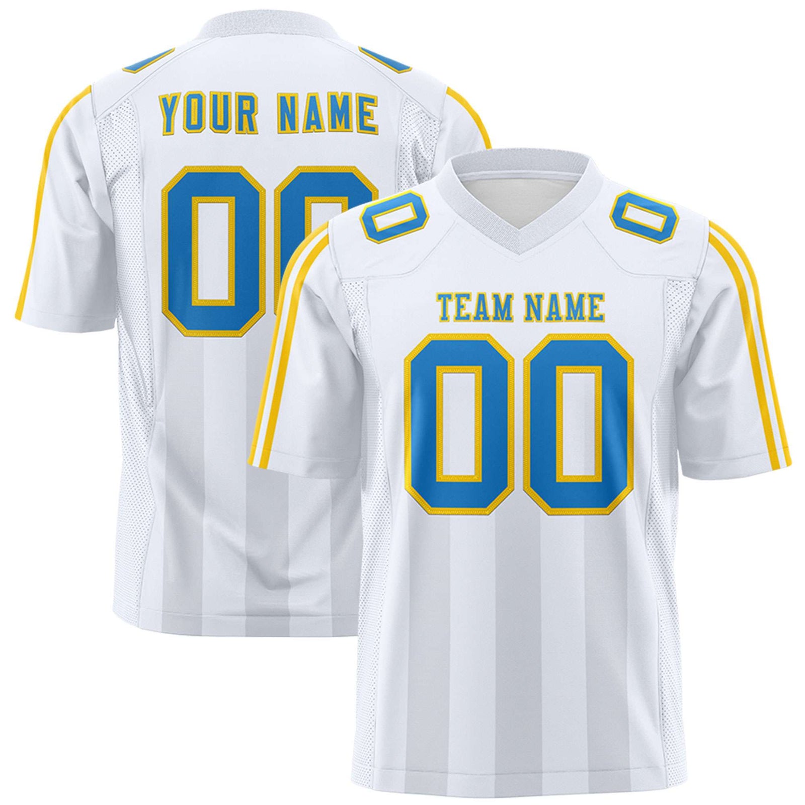 Custom White Gray Vertical Fine Stripe Gradient Fashion Personalized Team Football Jersey