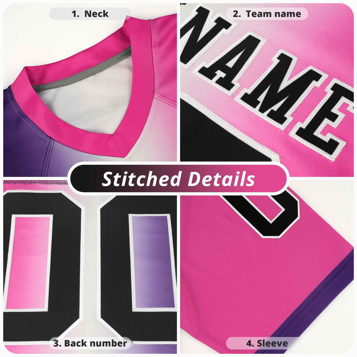 Custom Royal Black Vertical Fine Stripe Gradient Fashion Personalized Team Football Jersey