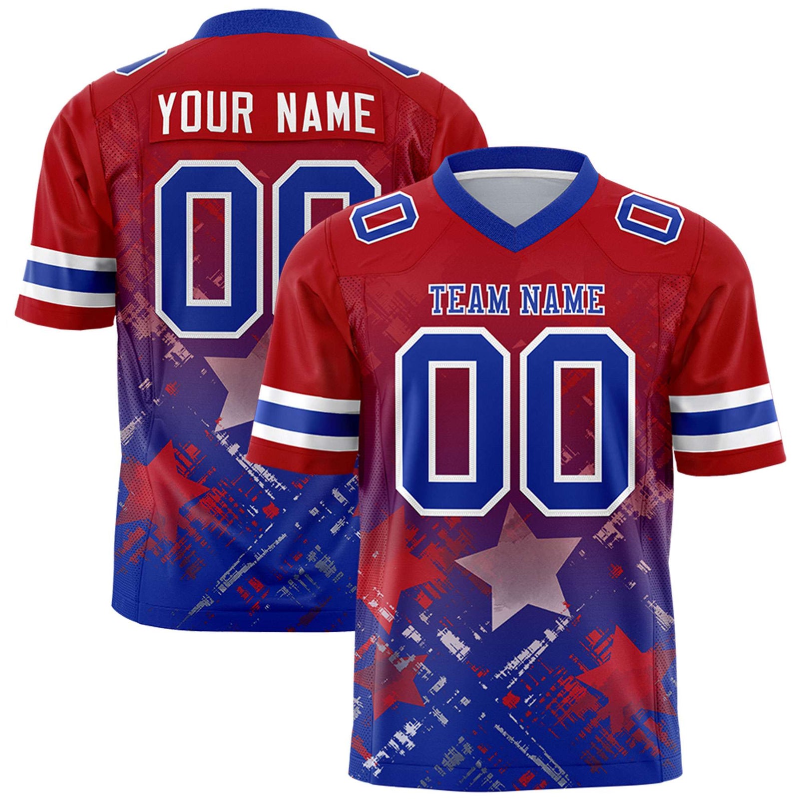 Custom Red and Royal Customize Flag Football Jersey - 7v7 Uniform| KXKSHOP
