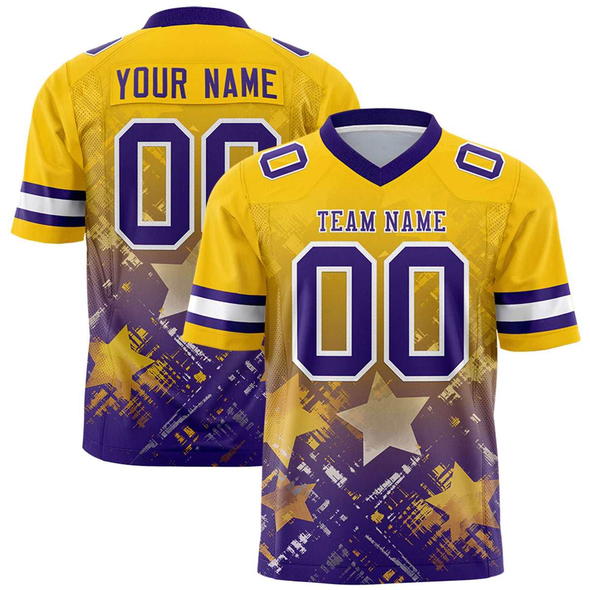 Custom Gold and Purple Customize Flag Football Jersey - 7v7 Uniform| KXKSHOP