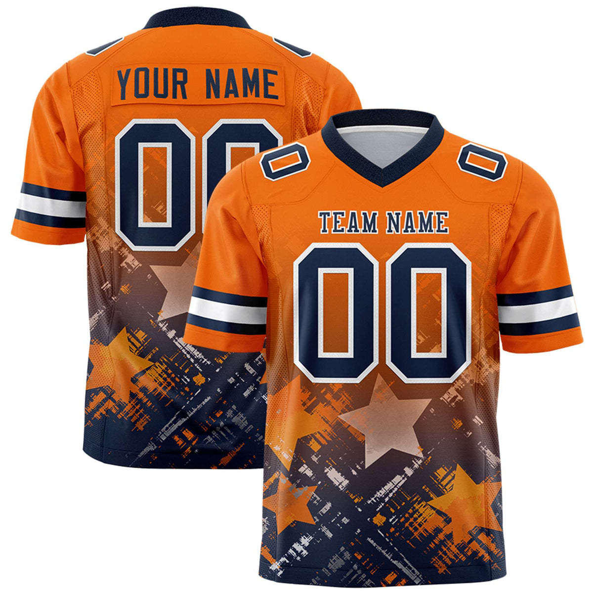 Custom Orange and Navy Customize Flag Football Jersey - 7v7 Uniform| KXKSHOP