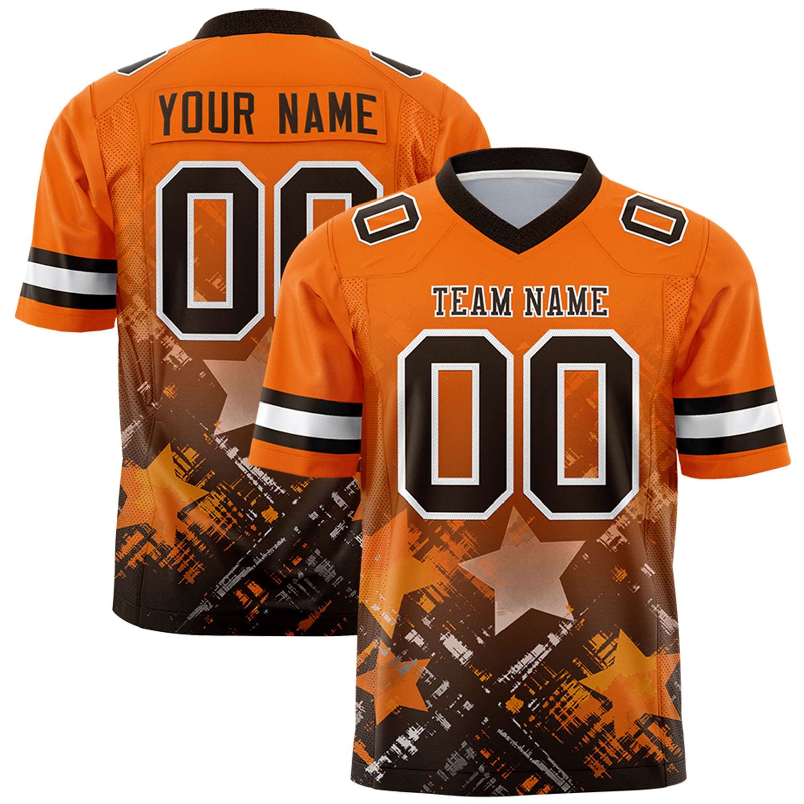 Custom Orange and Brown Customize Flag Football Jersey - 7v7 Uniform| KXKSHOP