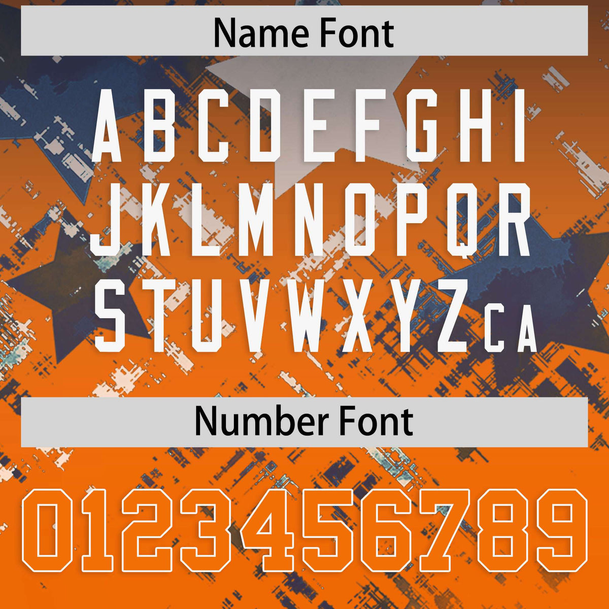 Custom Navy and Orange Customize Flag Football Jersey - 7v7 Uniform| KXKSHOP