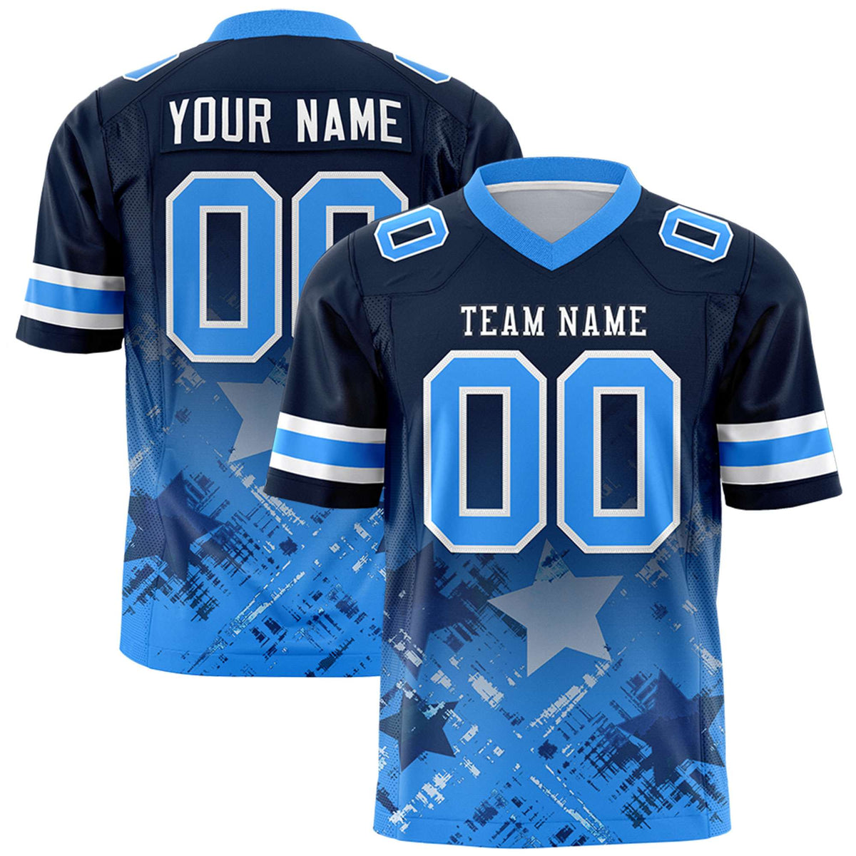 Custom Navy and Light Blue Customize Flag Football Jersey - 7v7 Uniform| KXKSHOP