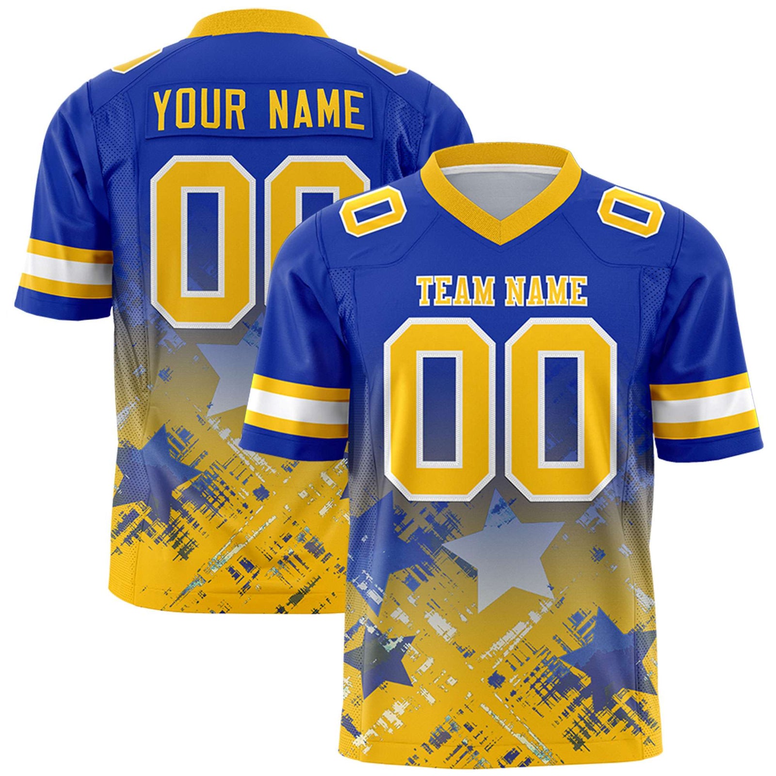 Custom Royal and Yellow Customize Flag Football Jersey - 7v7 Uniform| KXKSHOP