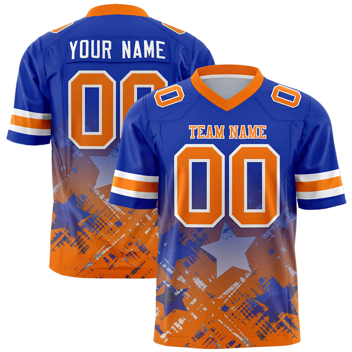 Custom Royal and Orange Customize Flag Football Jersey - 7v7 Uniform| KXKSHOP