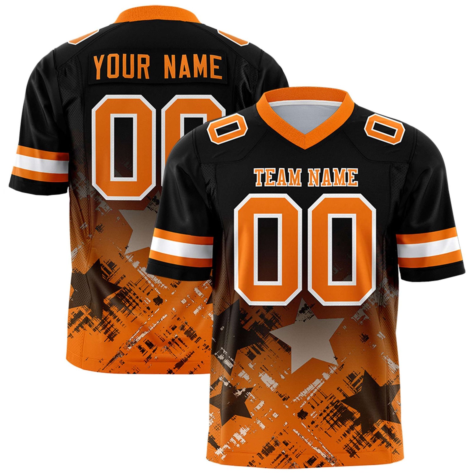 Custom Black and Orange Customize Flag Football Jersey - 7v7 Uniform| KXKSHOP