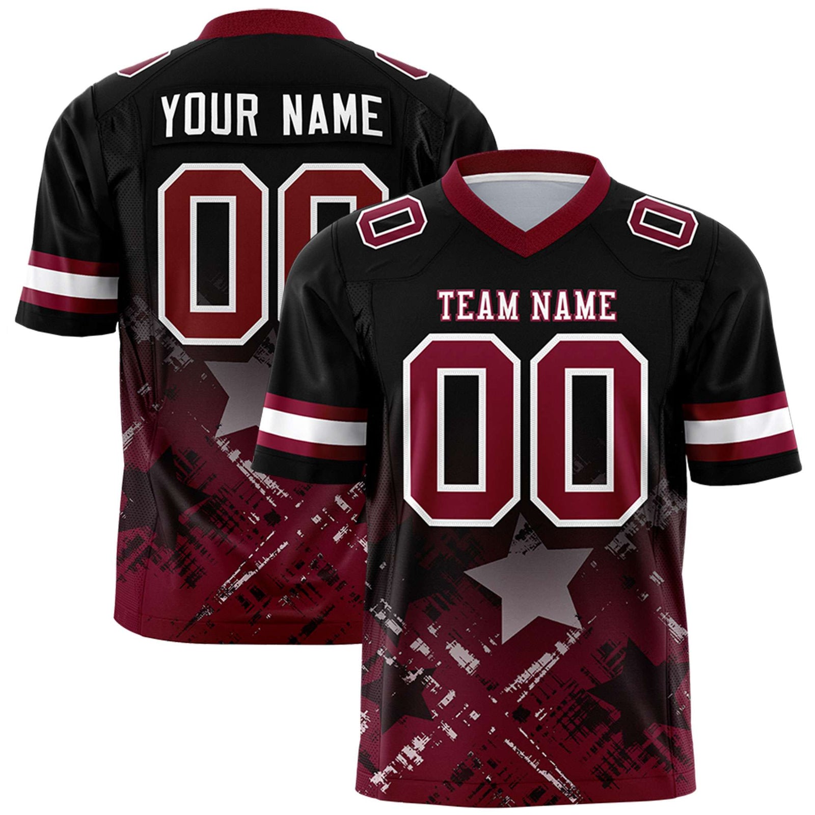 Custom Black and Cardinal Customize Flag Football Jersey - 7v7 Uniform| KXKSHOP