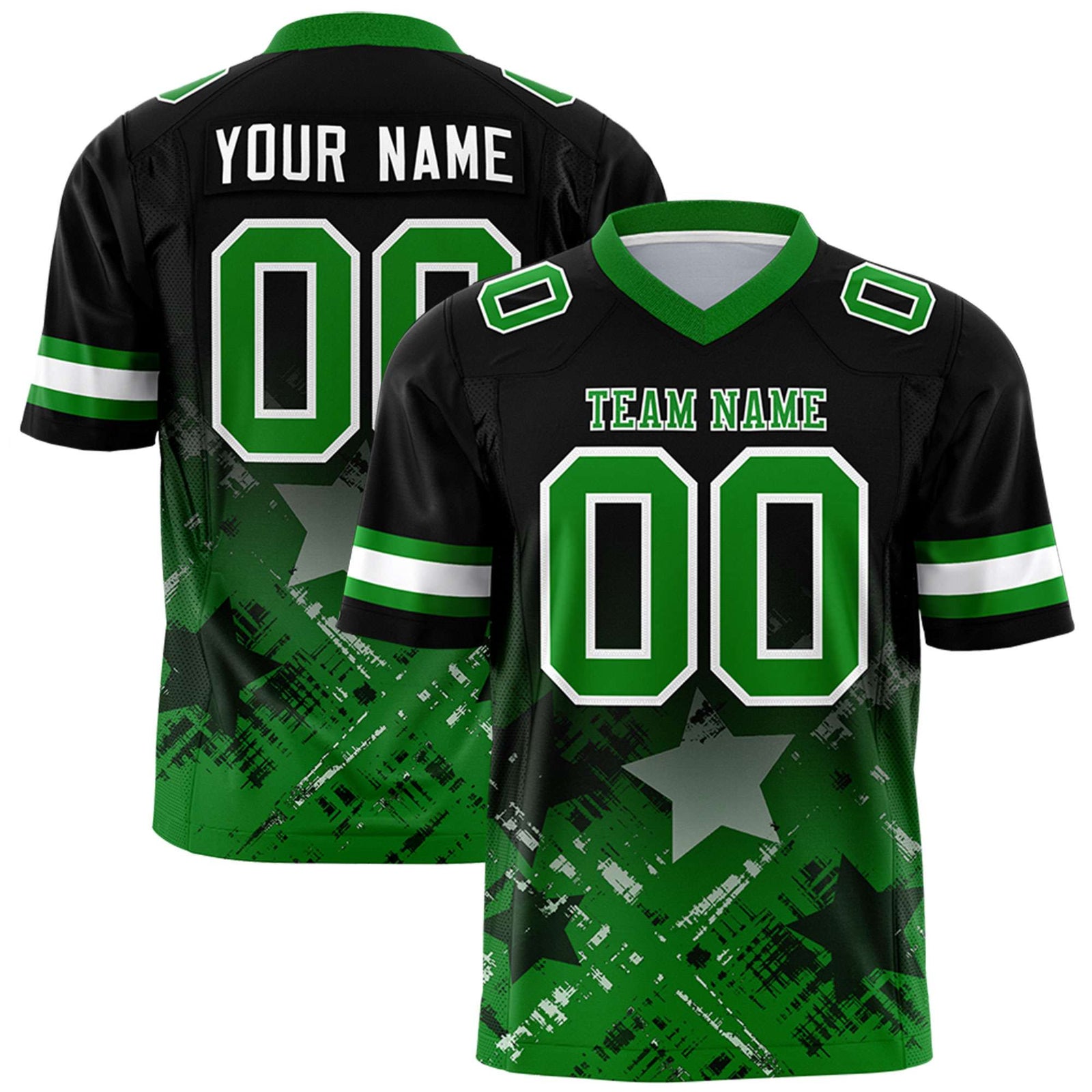 Custom Black and Kelly Green Customize Flag Football Jersey - 7v7 Uniform| KXKSHOP