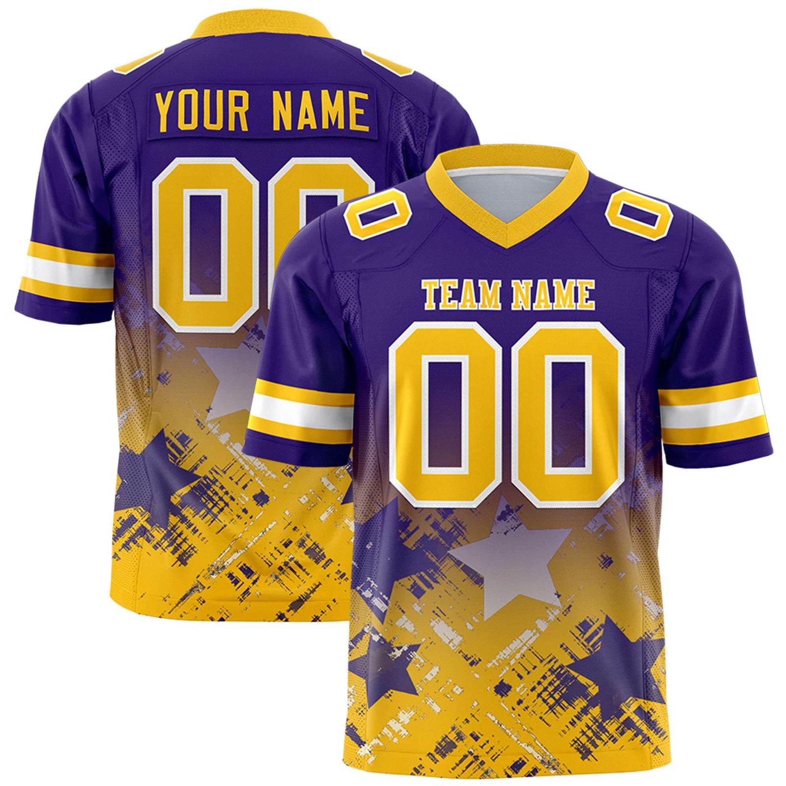 Custom Purple and Yellow Customize Flag Football Jersey - 7v7 Uniform| KXKSHOP