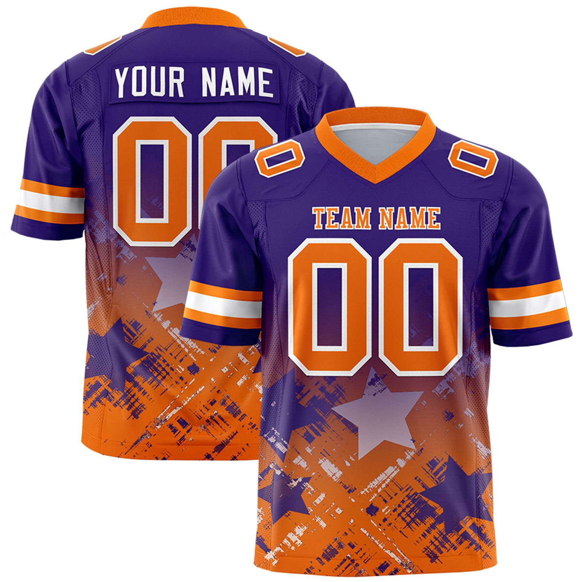 Custom Purple and Orange Customize Flag Football Jersey - 7v7 Uniform| KXKSHOP