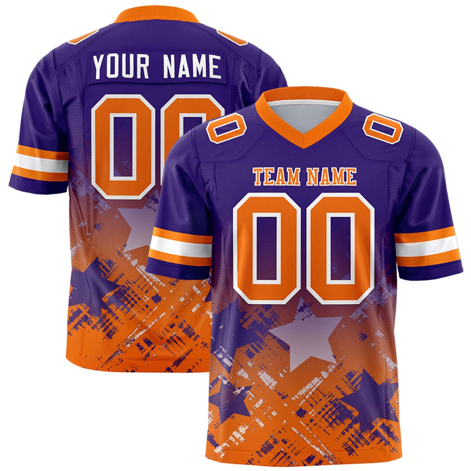 Custom Purple and Orange Customize Flag Football Jersey - 7v7 Uniform| KXKSHOP
