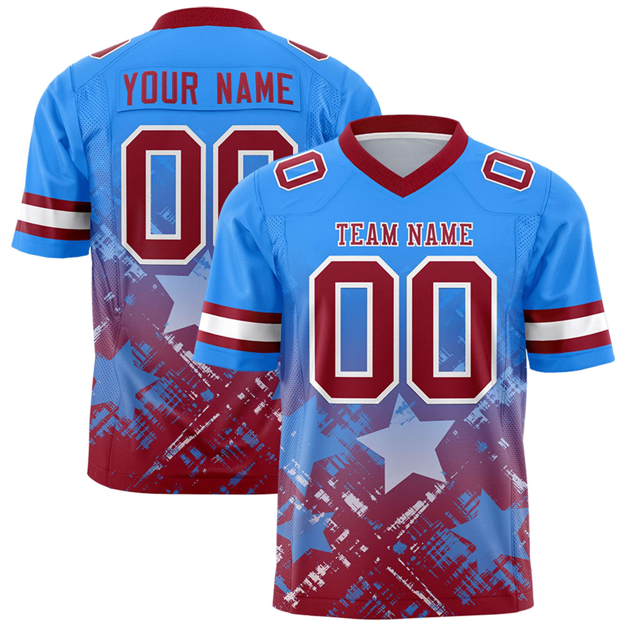 Custom Light Blue and Cardinal Customize Flag Football Jersey - 7v7 Uniform| KXKSHOP