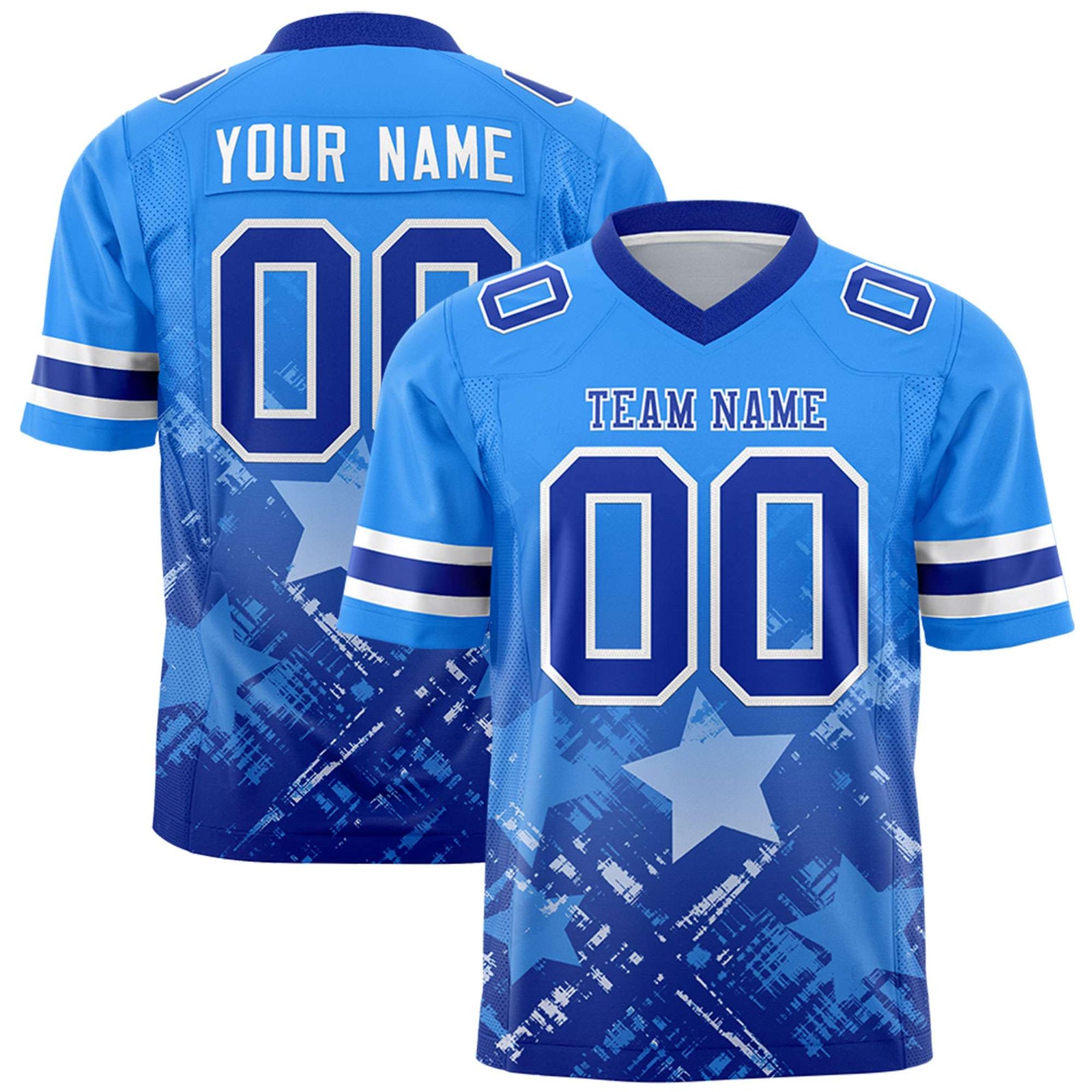 Custom Light Blue and Royal Customize Flag Football Jersey - 7v7 Uniform| KXKSHOP