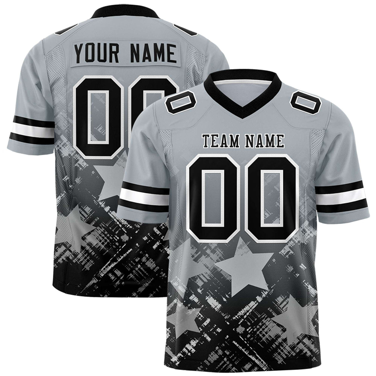 Custom Grey and Black Customize Flag Football Jersey - 7v7 Uniform| KXKSHOP