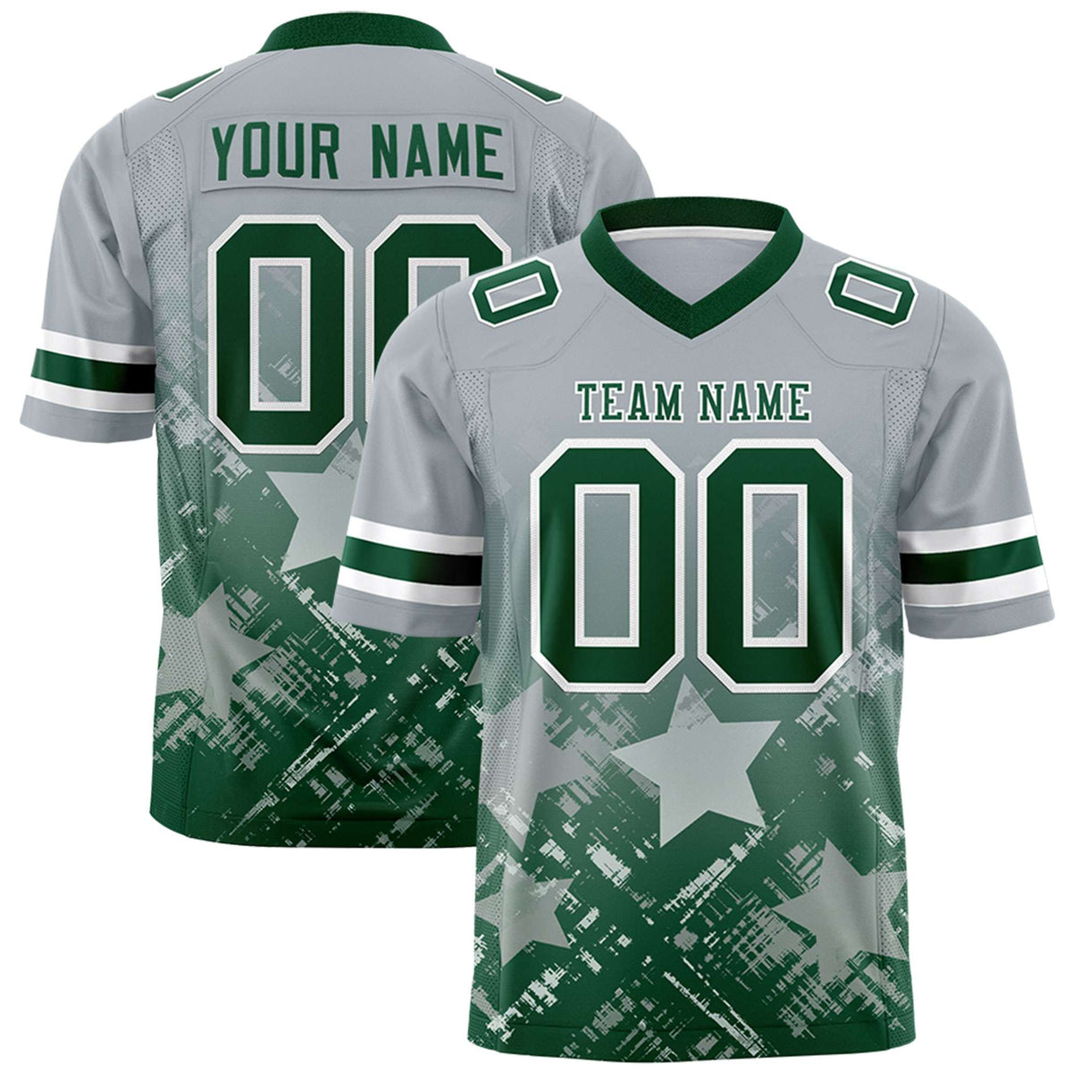 Custom Grey and Green Customize Flag Football Jersey - 7v7 Uniform| KXKSHOP