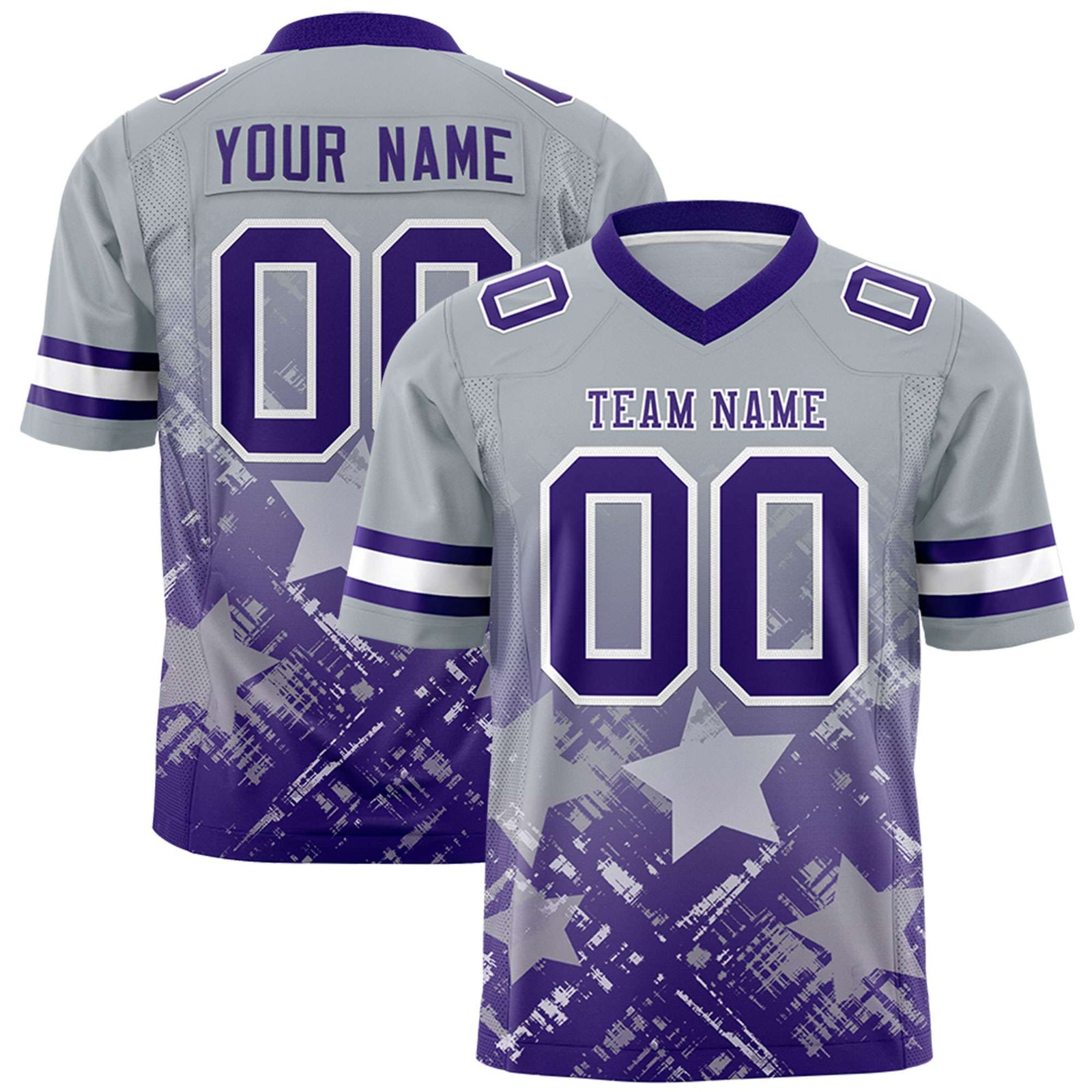 Custom Grey and Purple Customize Flag Football Jersey - 7v7 Uniform| KXKSHOP