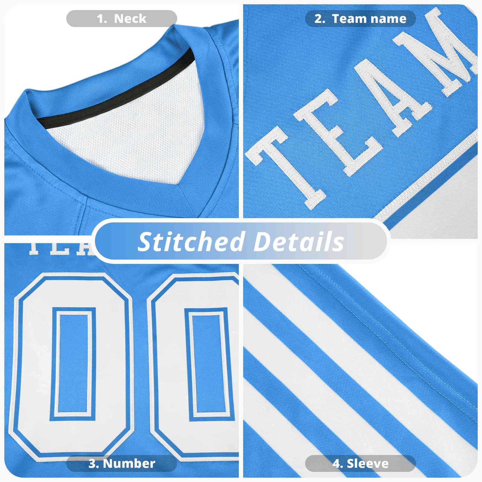 Custom Black and Panther Blue Customize Flag Football Jersey - 7v7 Uniform| KXKSHOP
