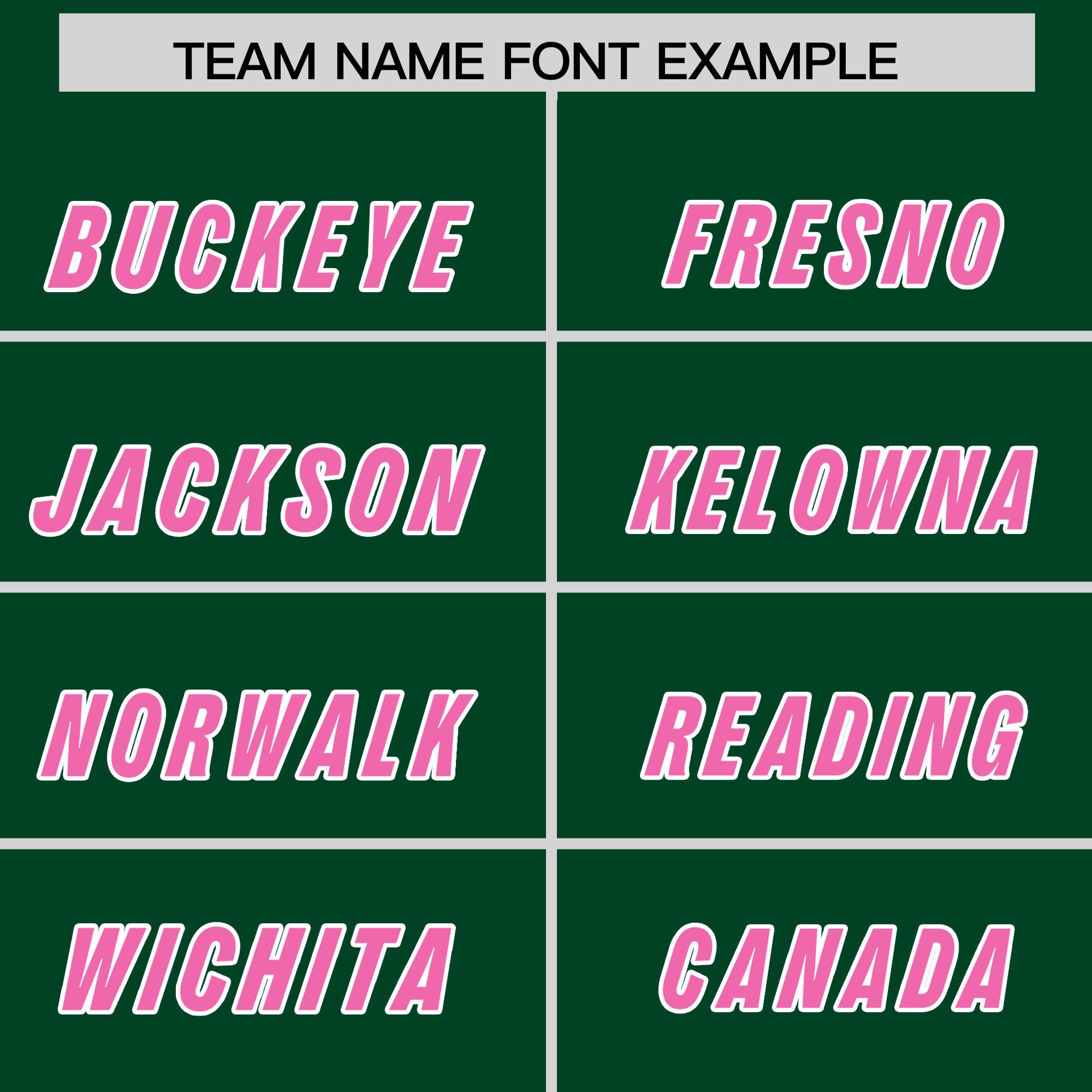 Custom Green Pink and White Side Stripe Pattern Authentic Football Jersey