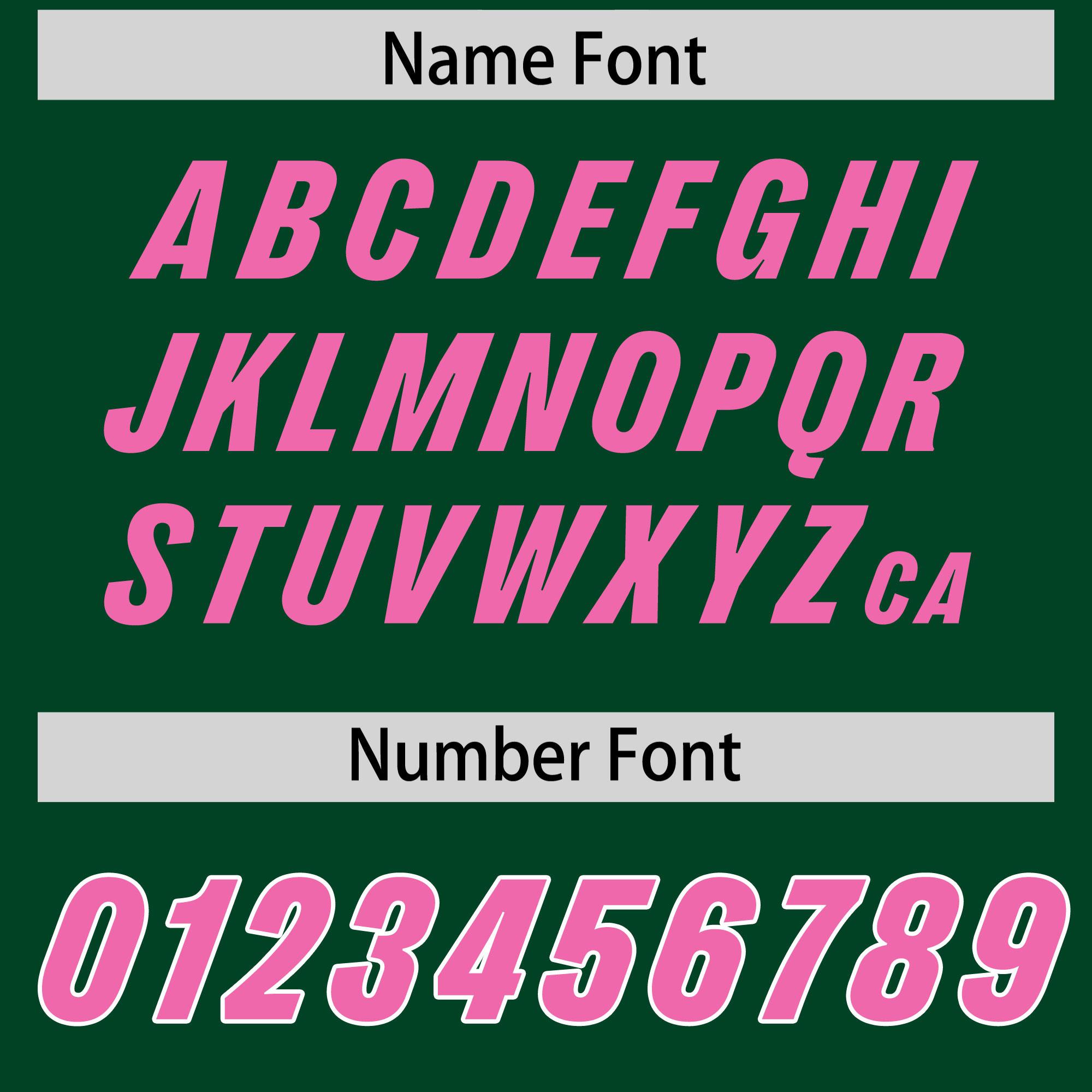 Custom Green Pink and White Side Stripe Pattern Authentic Football Jersey