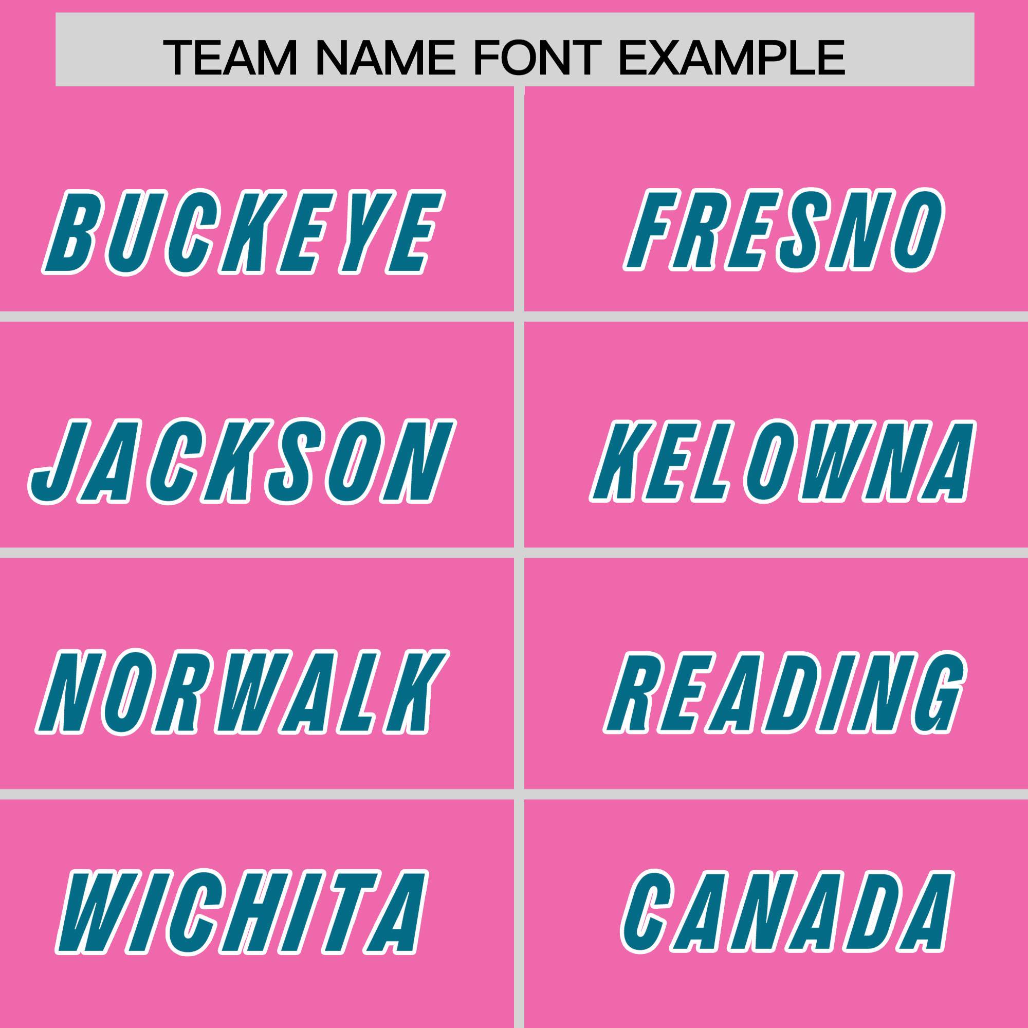 Custom Pink Aqua and White Side Stripe Pattern Authentic Football Jersey