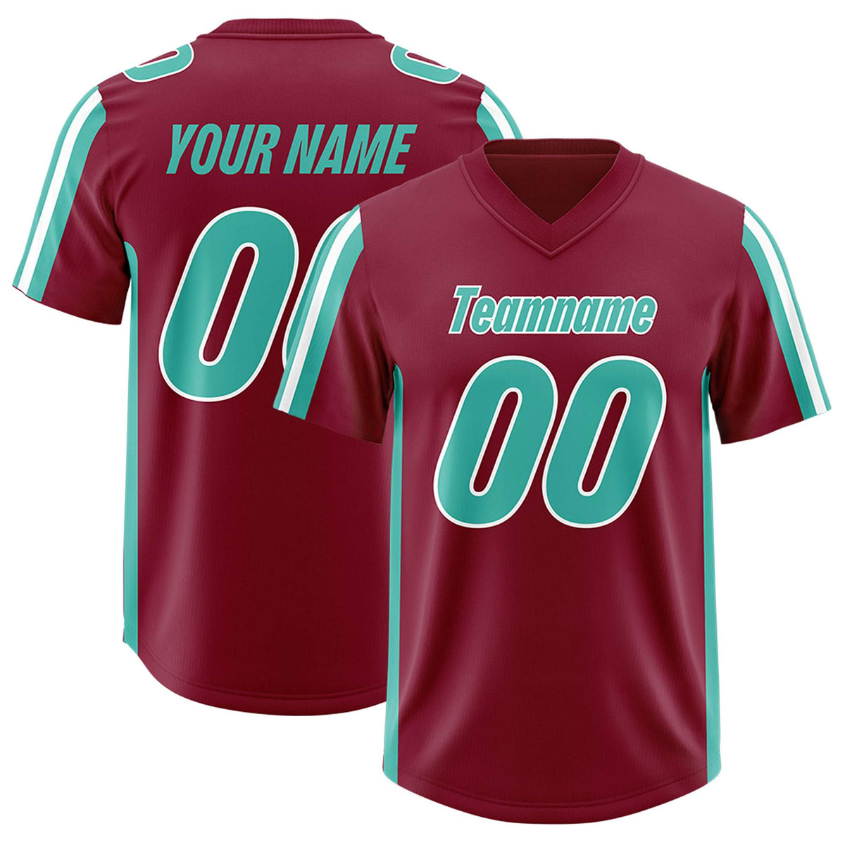 Custom Crimson Bright Green and White Side Stripe Pattern Authentic Football Jersey