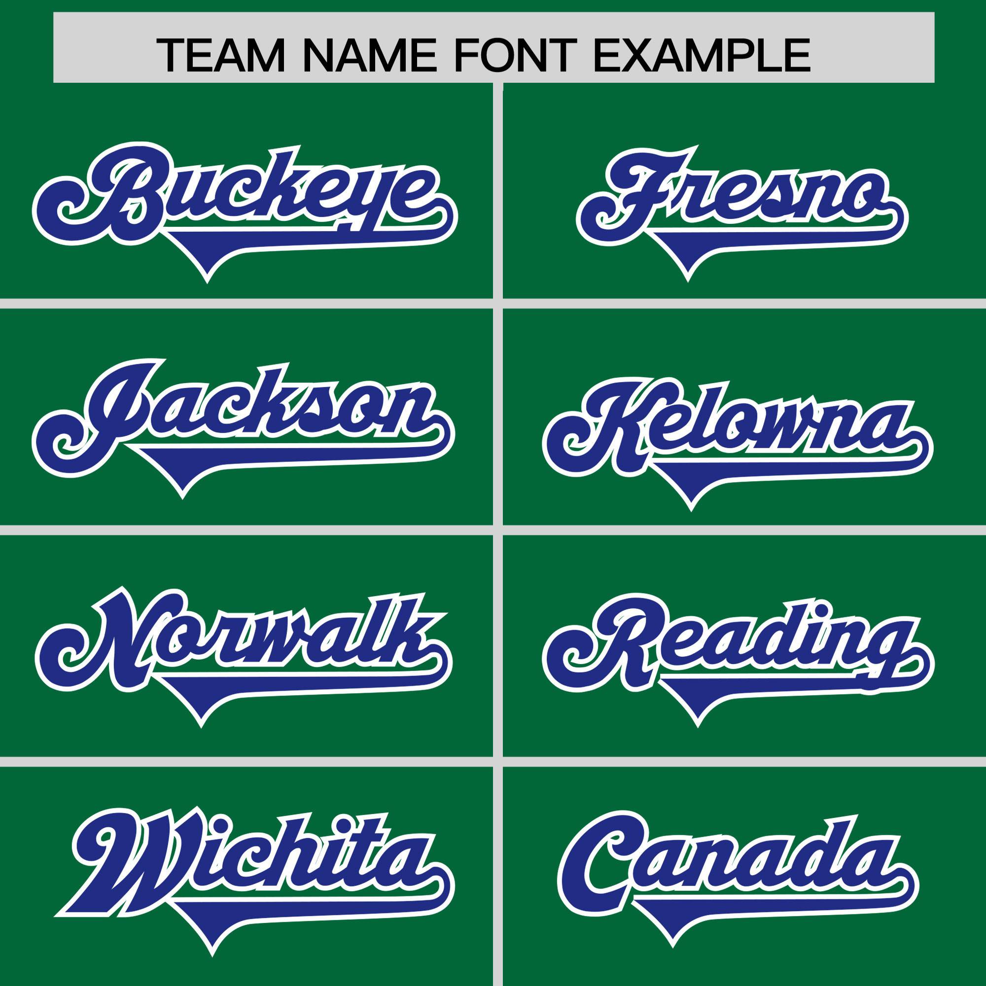 Custom Kelly Green Royal and White Side Stripe Pattern Authentic Football Jersey