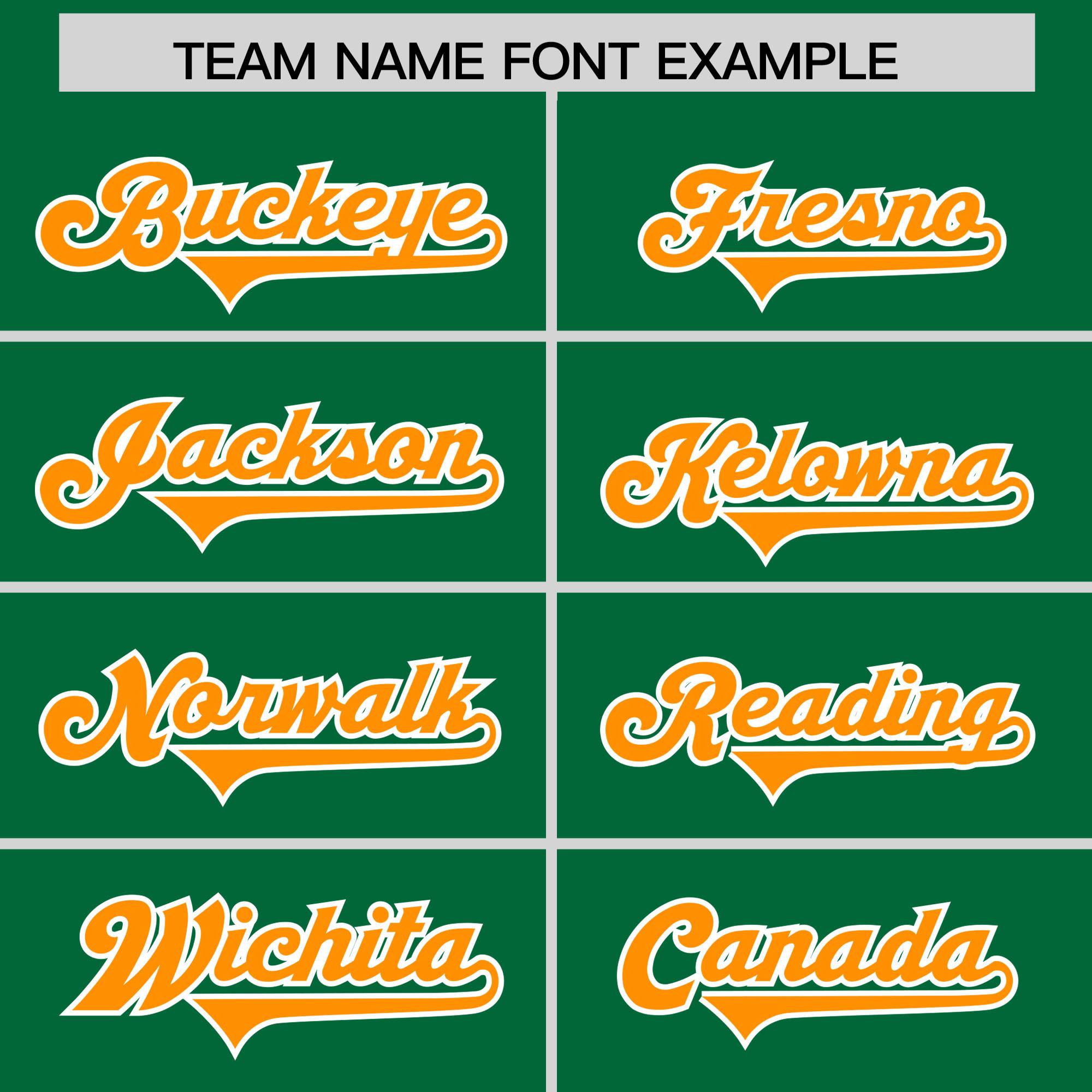 Custom Kelly Green Gold Orange and White Side Stripe Pattern Authentic Football Jersey