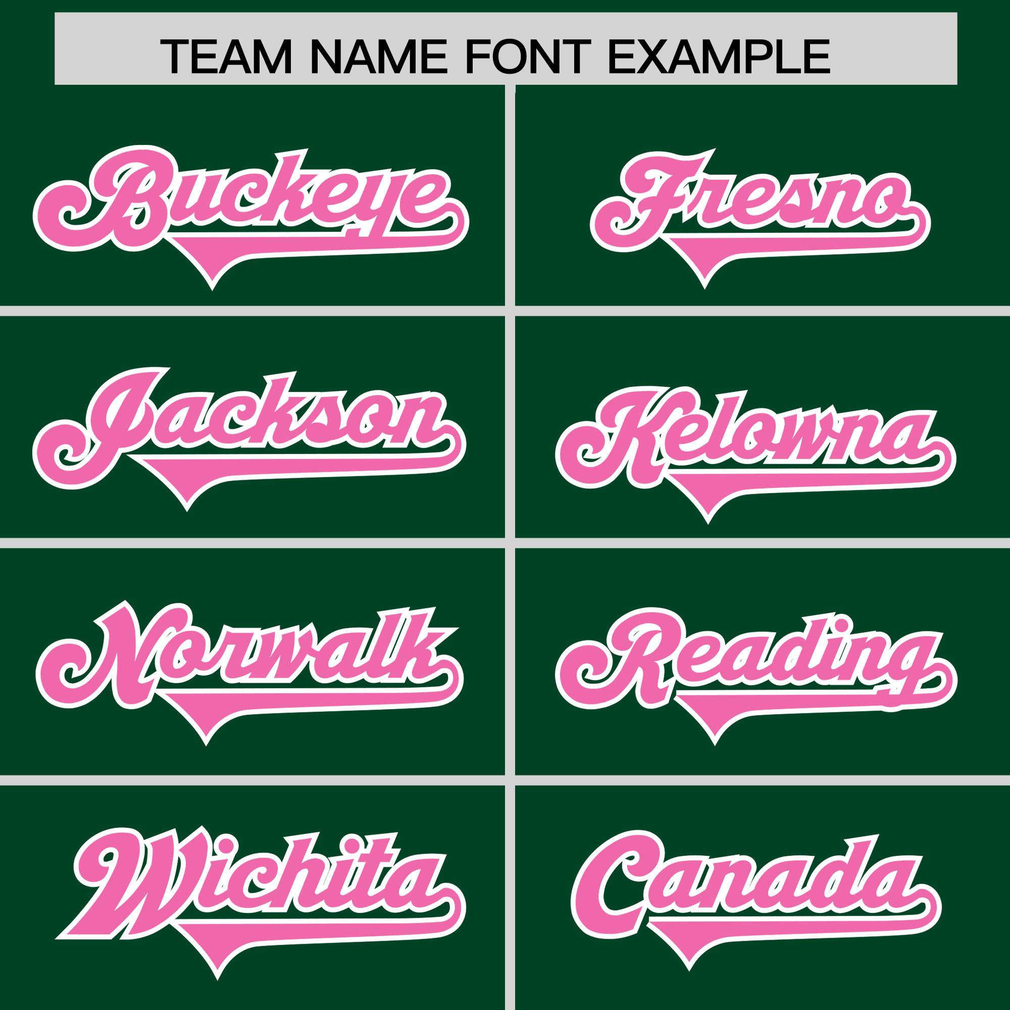 Custom Green Pink and White Side Stripe Pattern Authentic Football Jersey