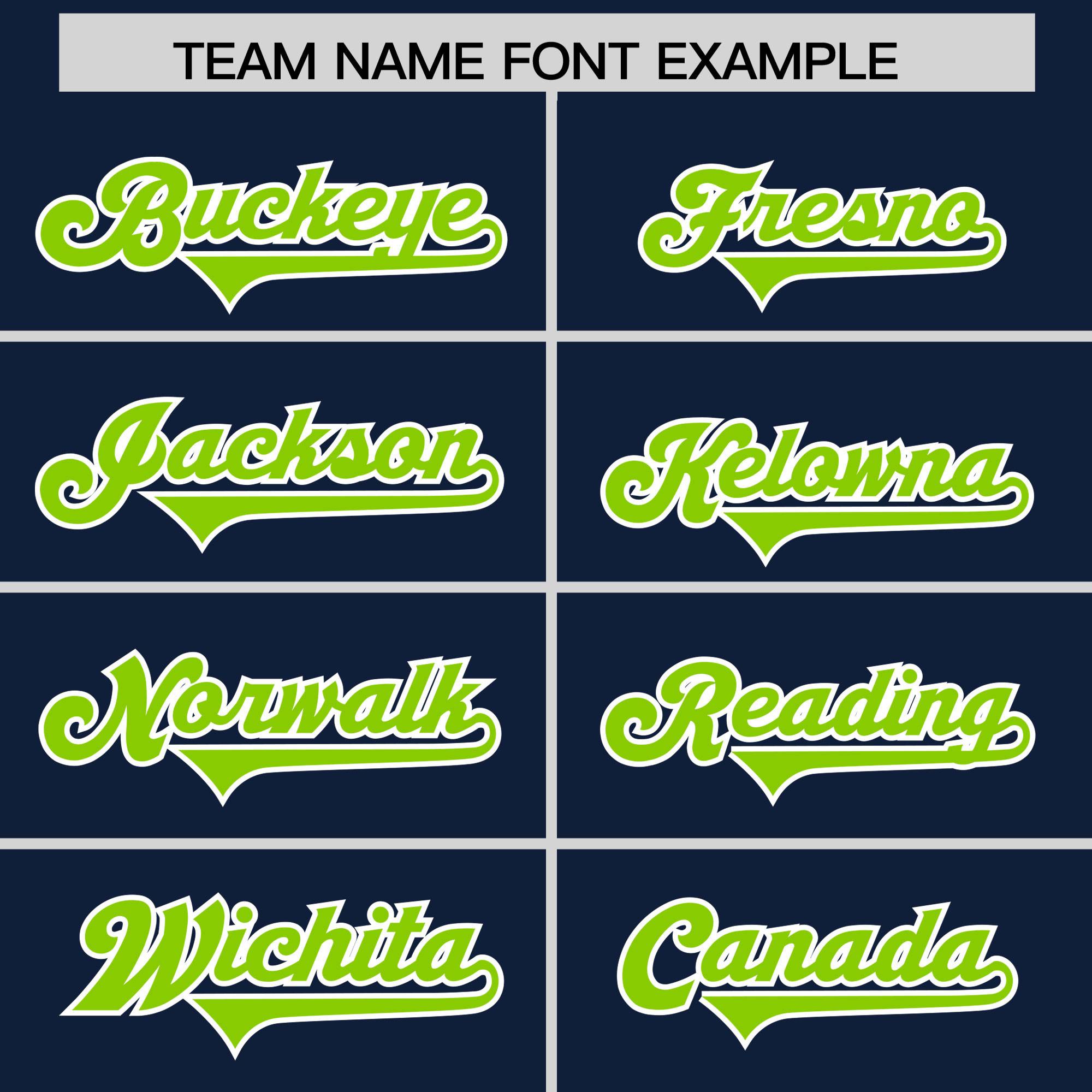 Custom Navy Neon Green and White Side Stripe Pattern Authentic Football Jersey