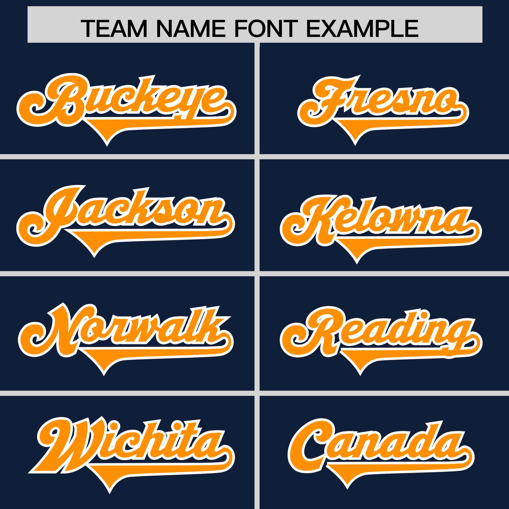 Custom Navy Orange and White Side Stripe Pattern Authentic Football Jersey