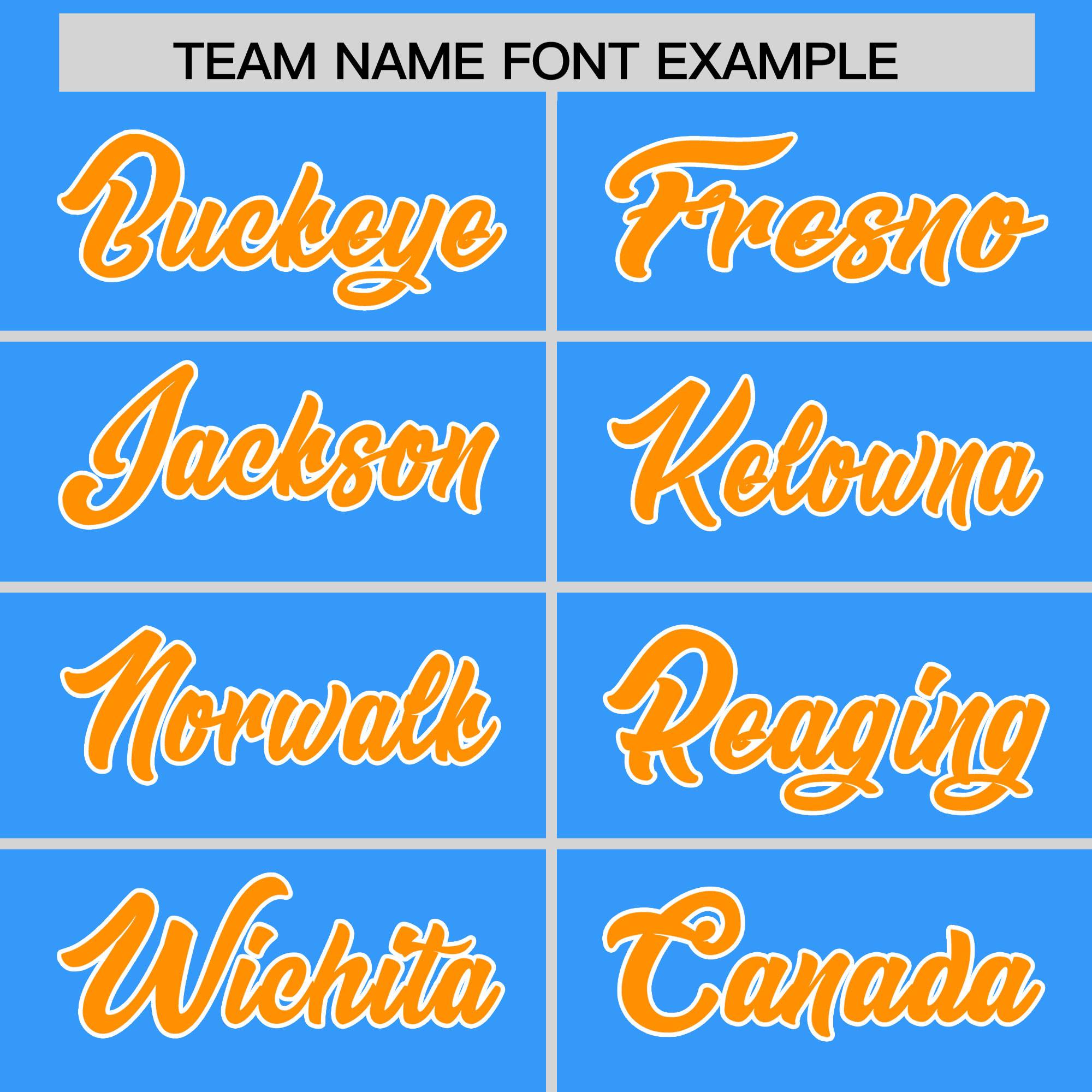 Custom Light Blue Orange and White Side Stripe Pattern Authentic Football Jersey