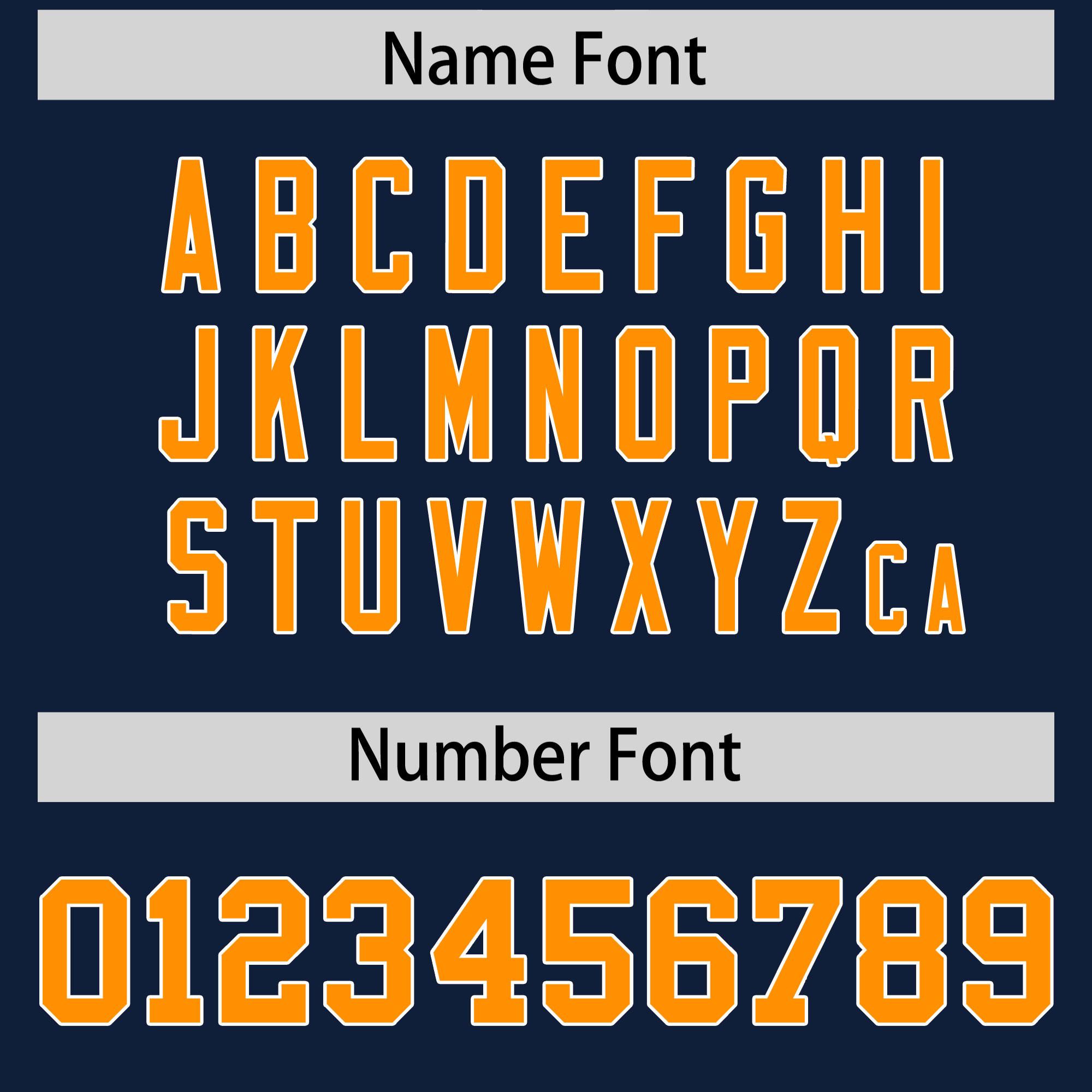 Custom Navy Orange and White Side Stripe Pattern Authentic Football Jersey