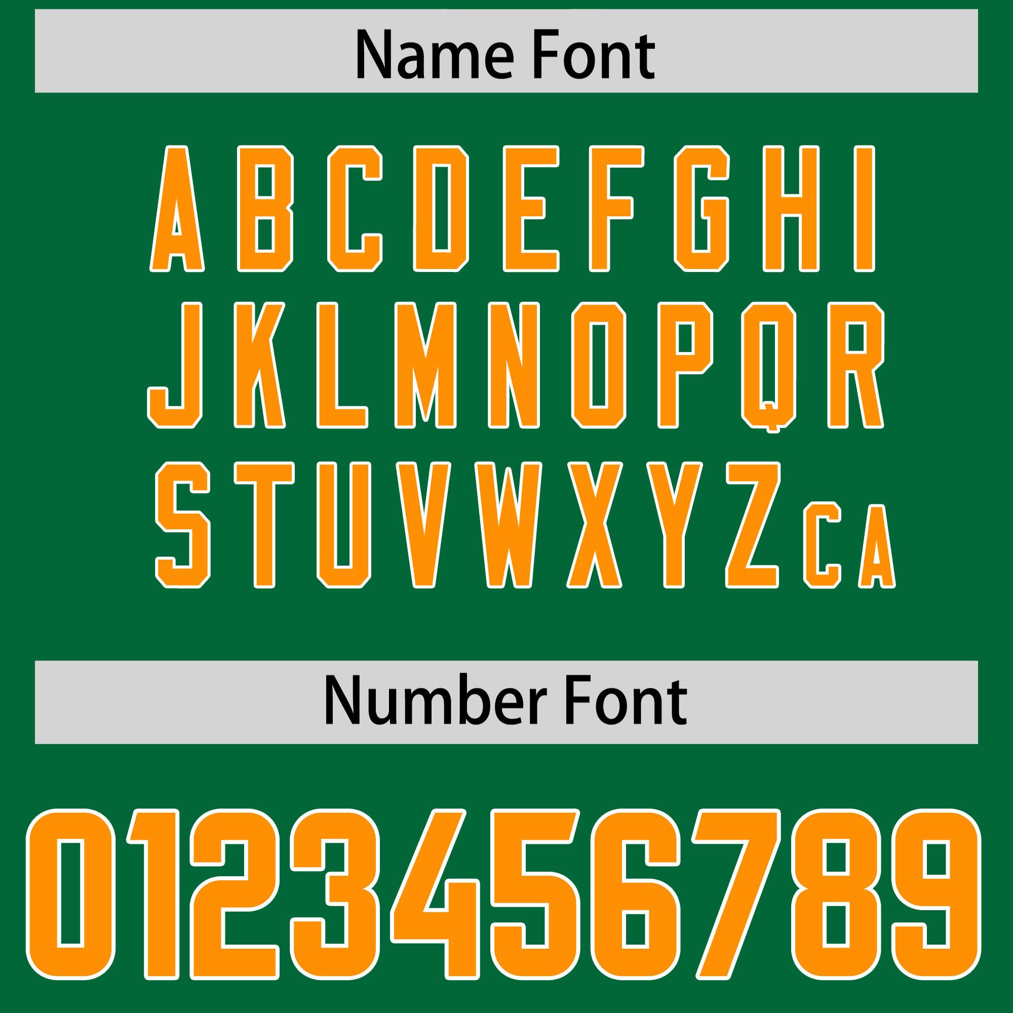 Custom Kelly Green Gold Orange and White Side Stripe Pattern Authentic Football Jersey