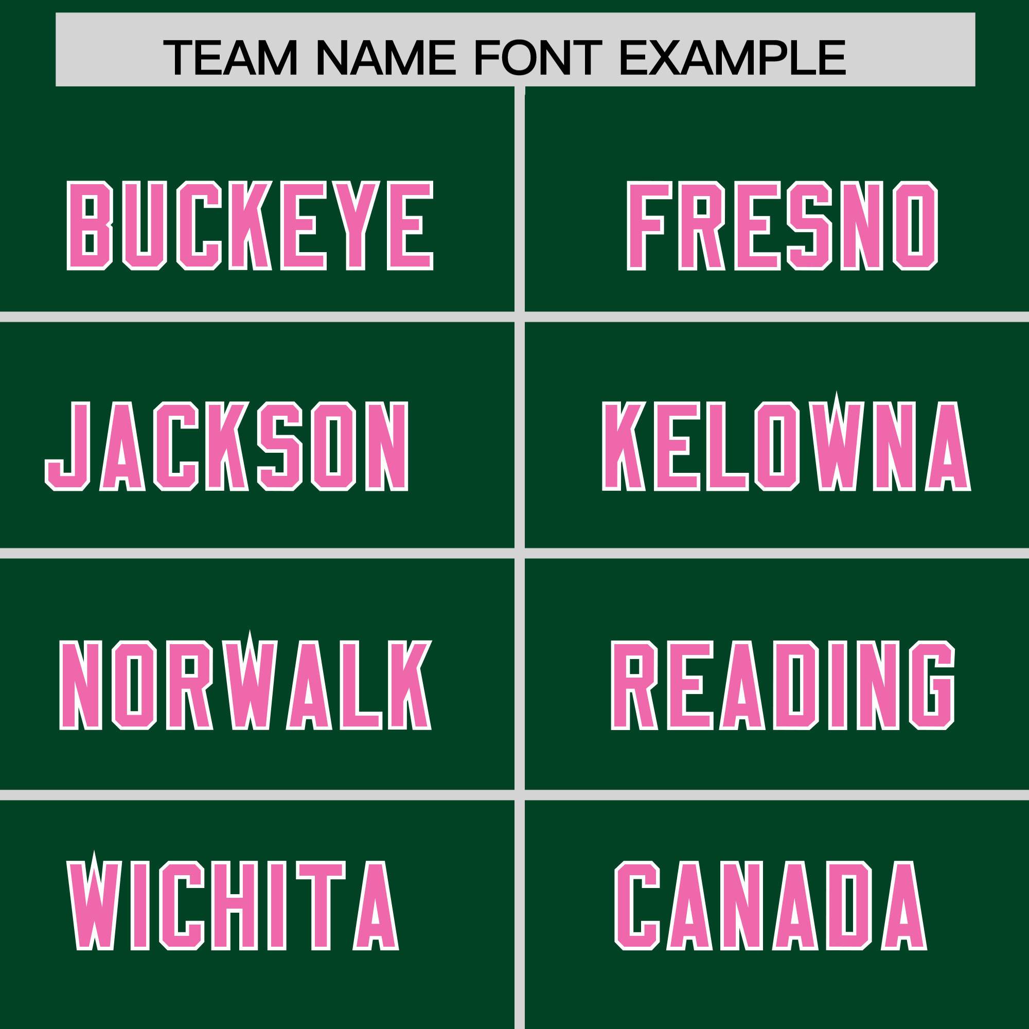 Custom Green Pink and White Side Stripe Pattern Authentic Football Jersey