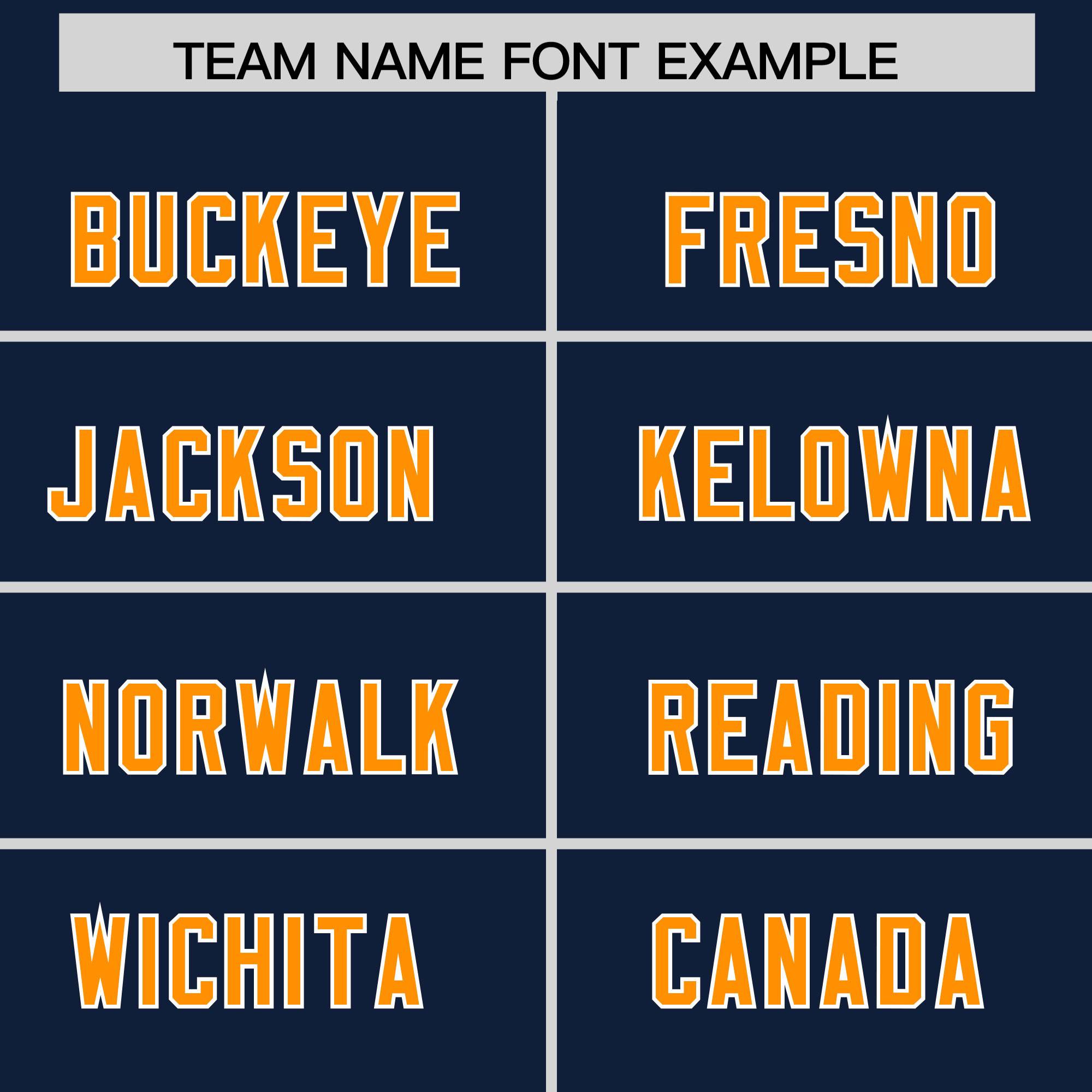 Custom Navy Orange and White Side Stripe Pattern Authentic Football Jersey