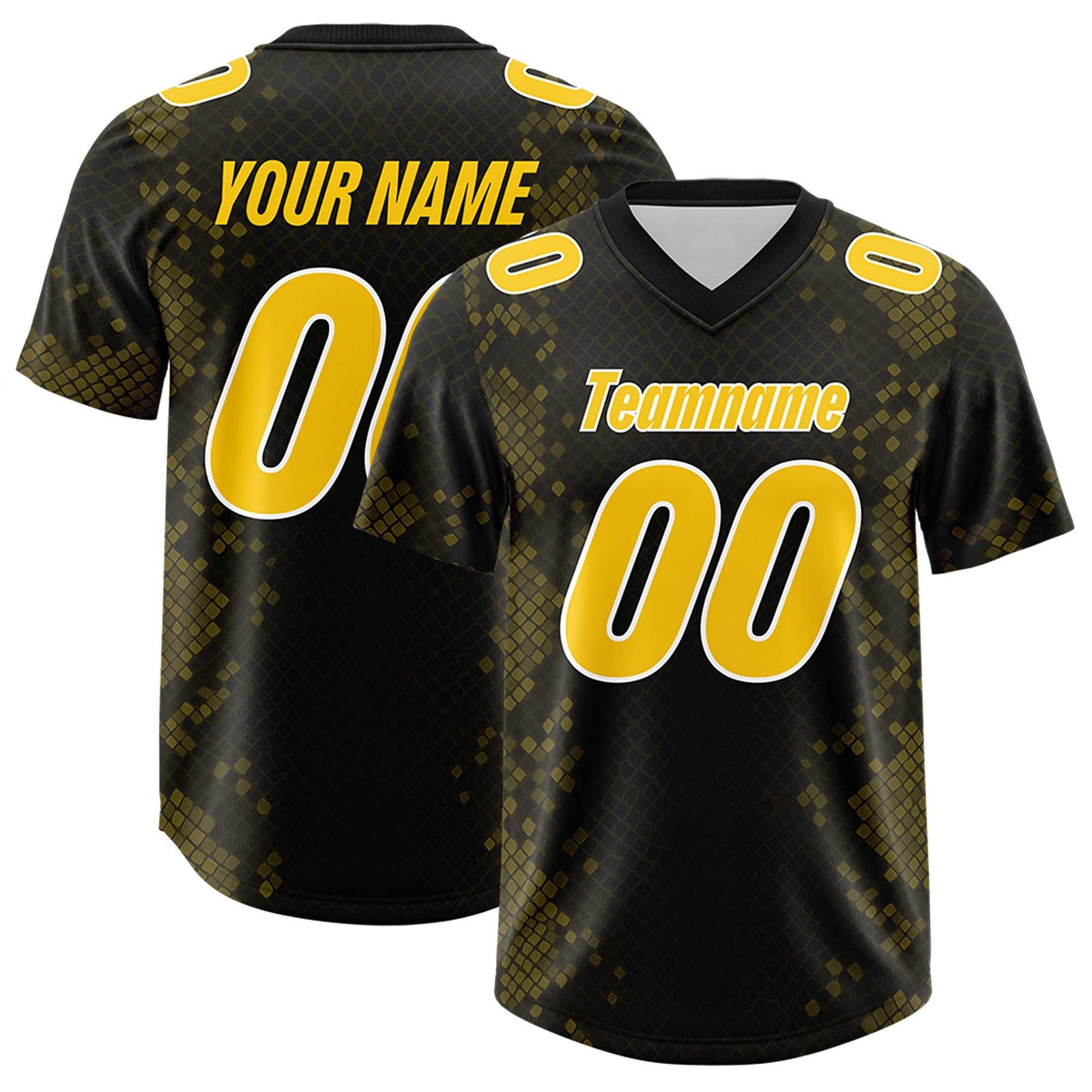 Custom Black Personalized Snakeskin Graffiti Pattern Authentic Football Jersey
