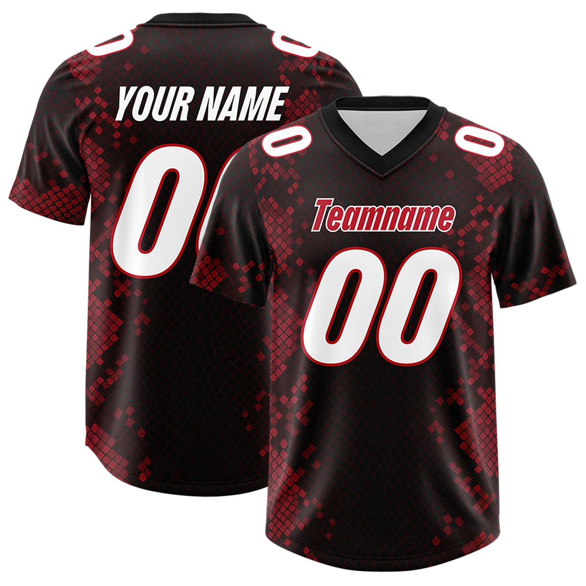 Custom Black Personalized Snakeskin Graffiti Pattern Authentic Football Jersey