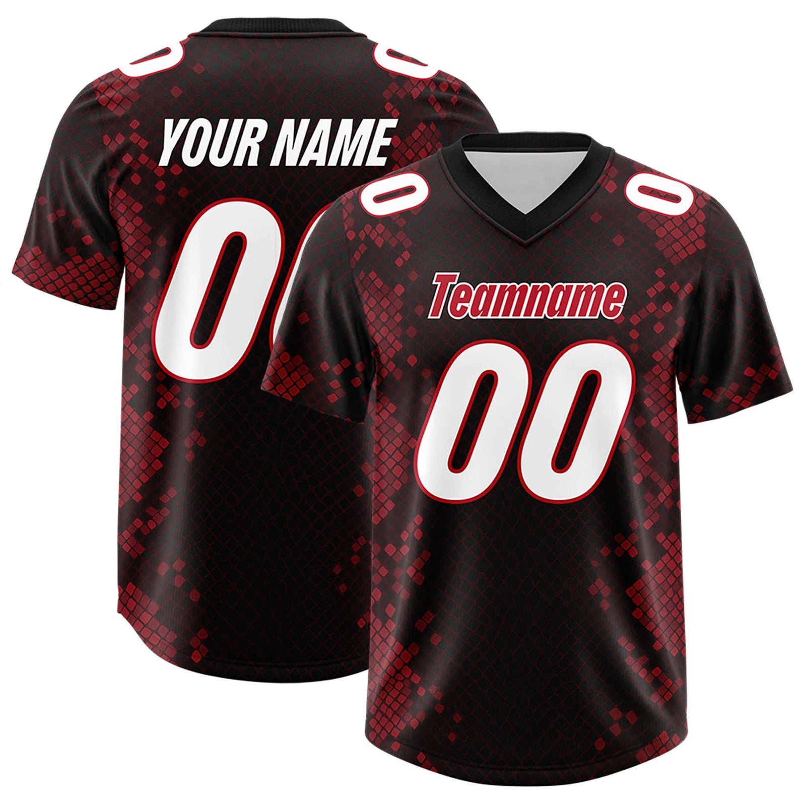Custom Black Personalized Snakeskin Graffiti Pattern Authentic Football Jersey