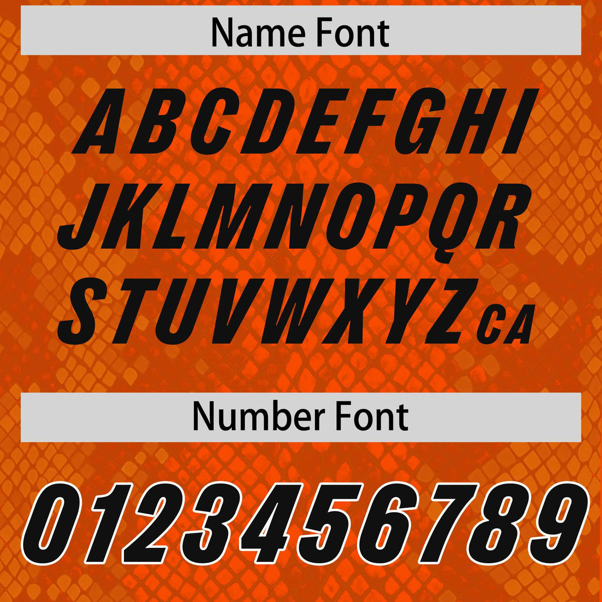 Custom Orange Personalized Snakeskin Graffiti Pattern Authentic Football Jersey