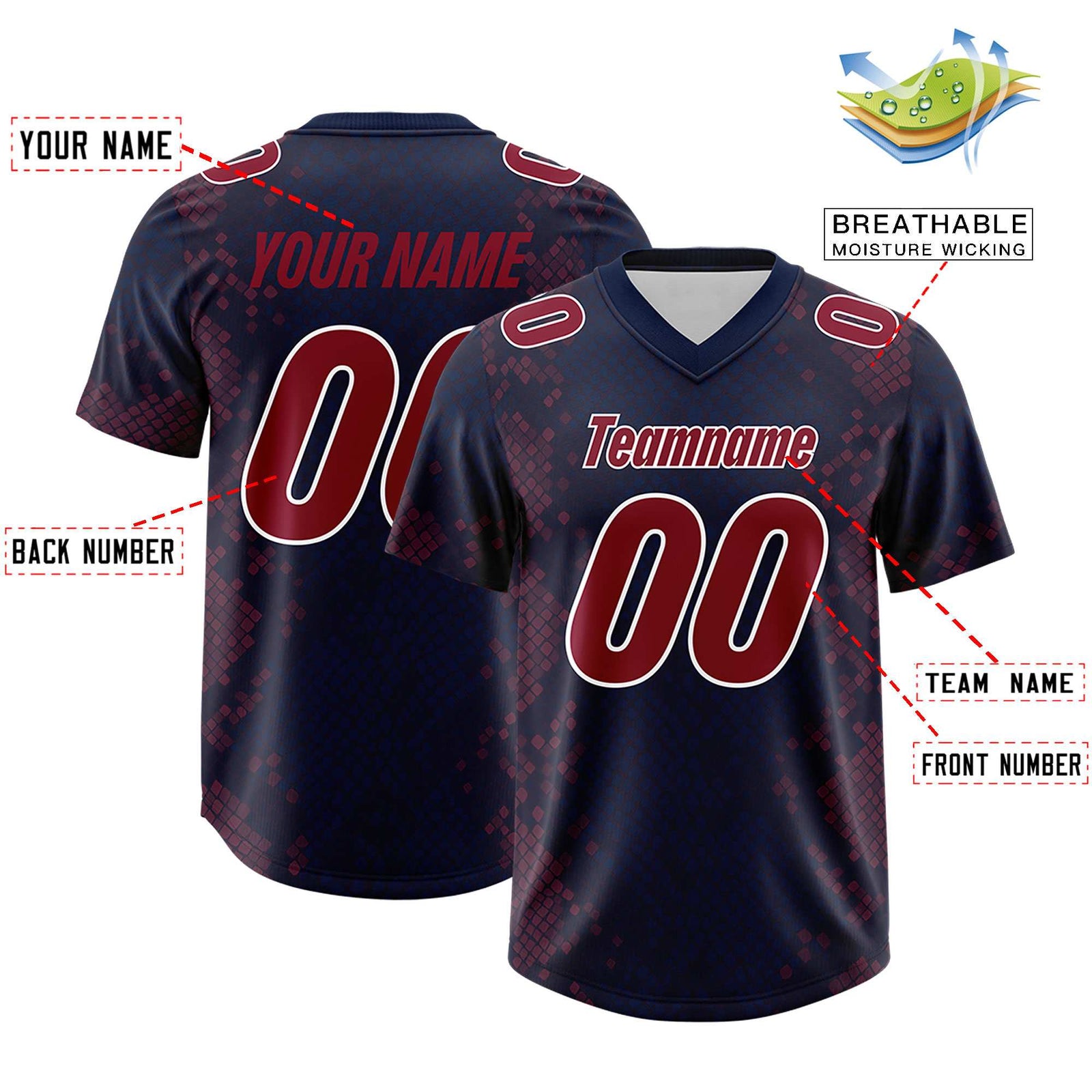 Custom Navy Personalized Snakeskin Graffiti Pattern Authentic Football Jersey