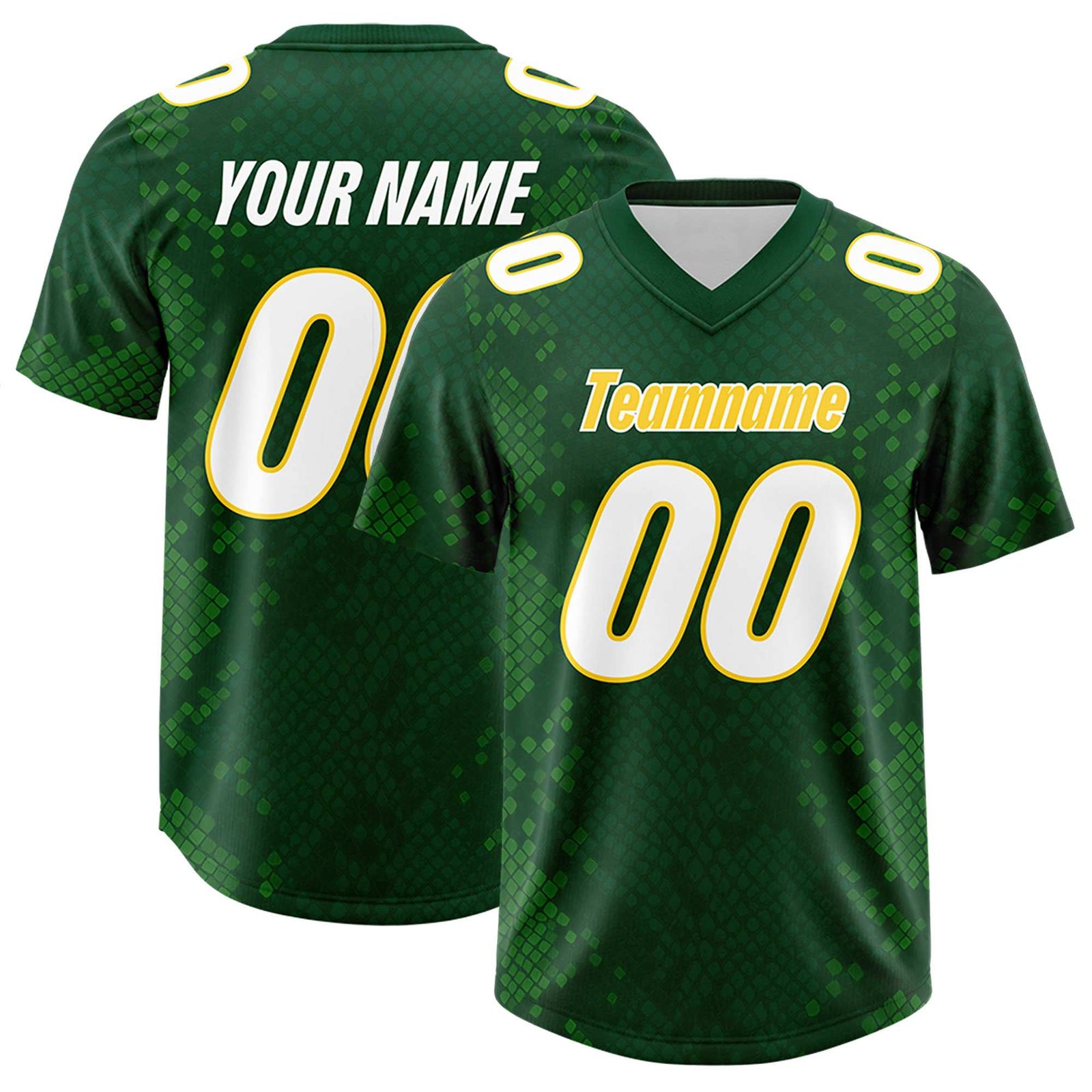 Custom Green Personalized Snakeskin Graffiti Pattern Authentic Football Jersey