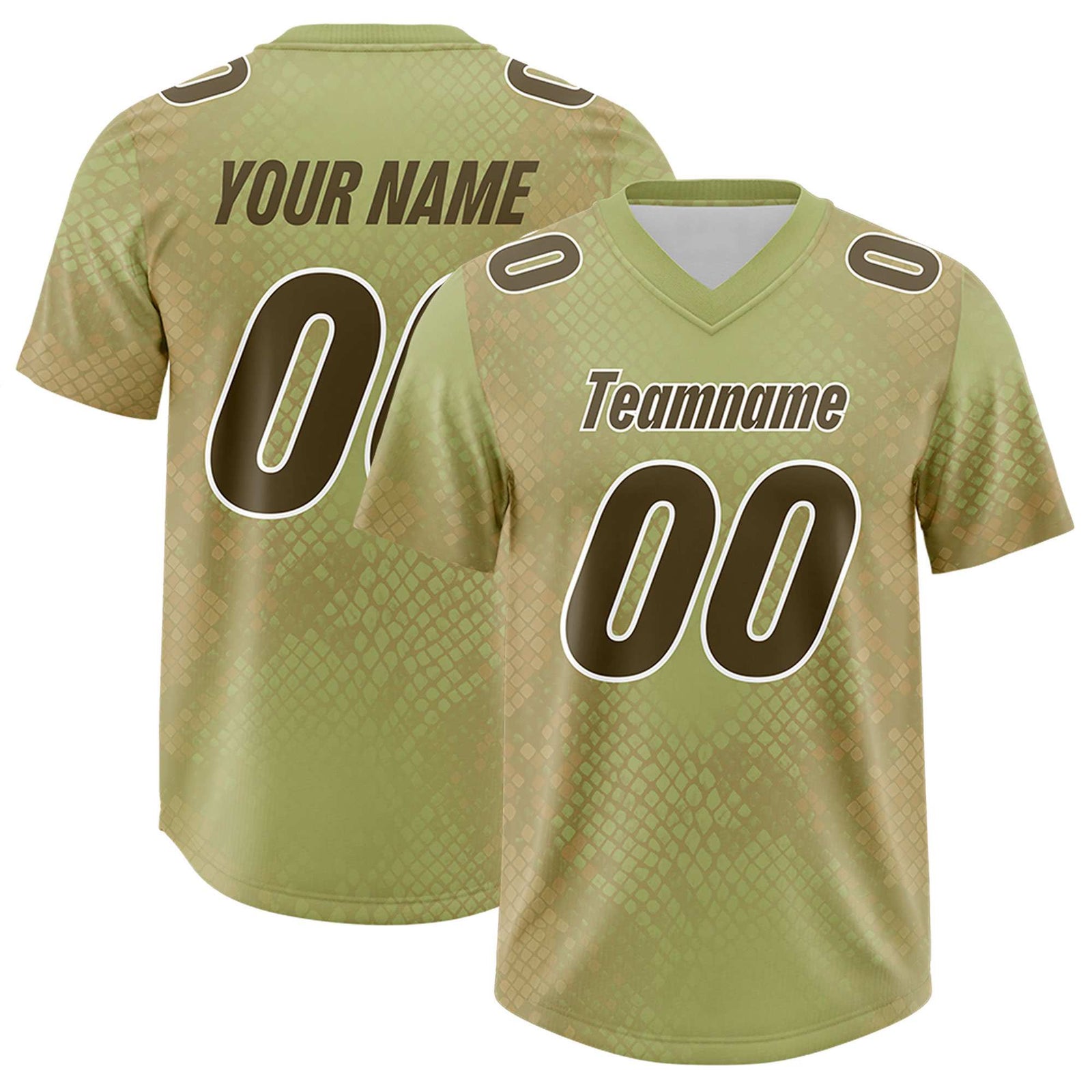 Custom Champagne Personalized Snakeskin Graffiti Pattern Authentic Football Jersey