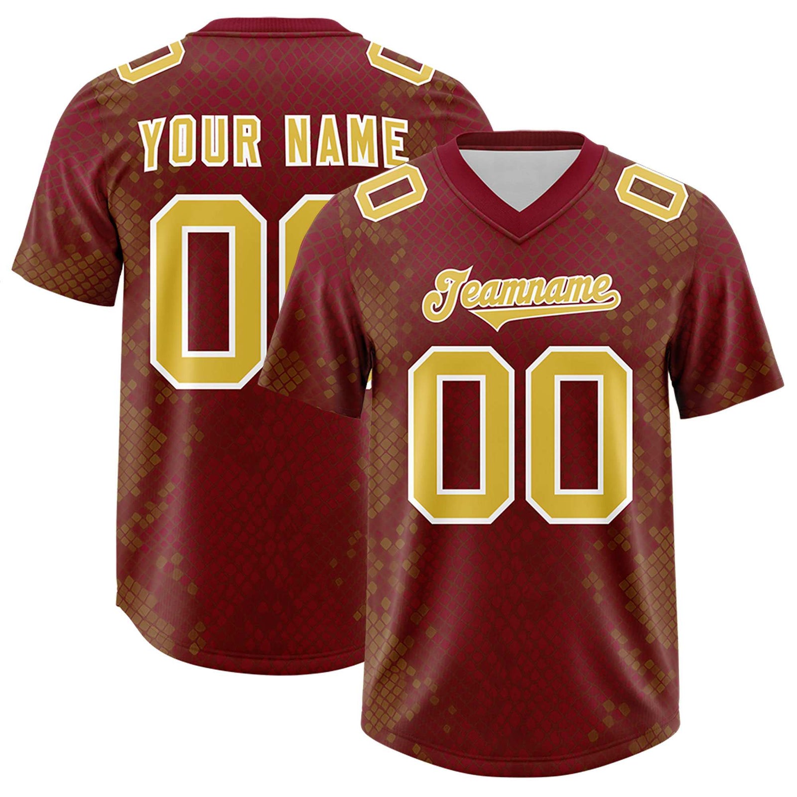 Custom Crimson Personalized Snakeskin Graffiti Pattern Authentic Football Jersey