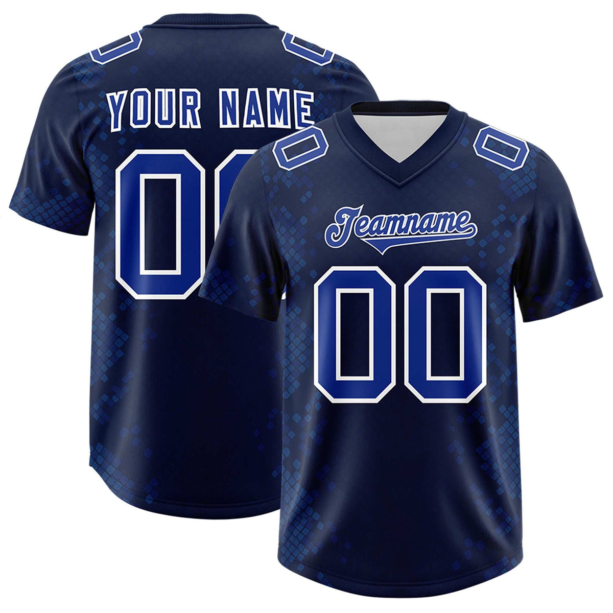 Custom Navy Personalized Snakeskin Graffiti Pattern Authentic Football Jersey