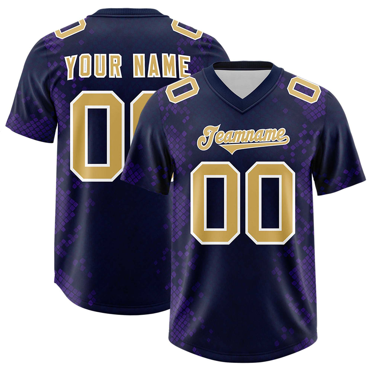Custom Navy Personalized Snakeskin Graffiti Pattern Authentic Football Jersey