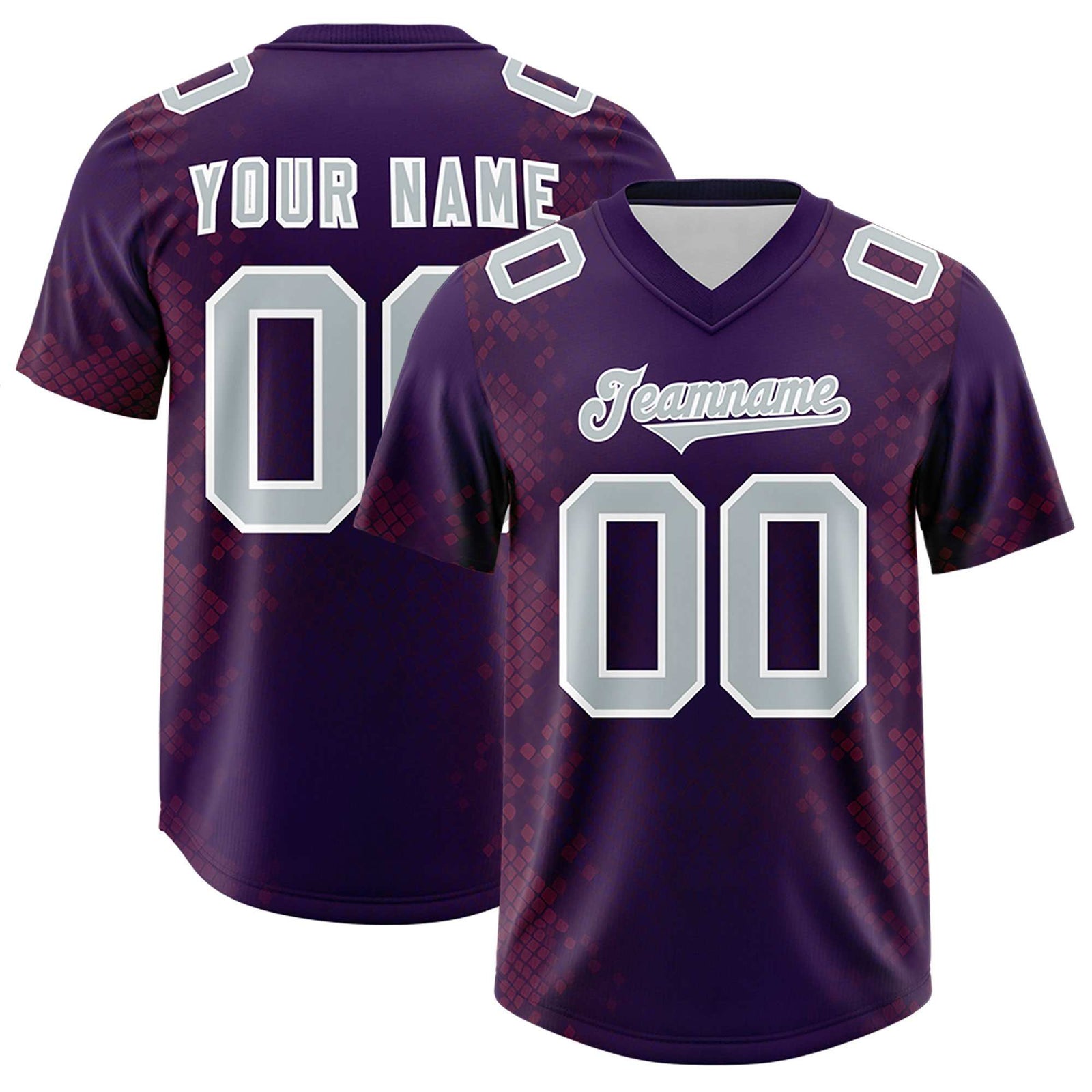 Custom Purple Personalized Snakeskin Graffiti Pattern Authentic Football Jersey